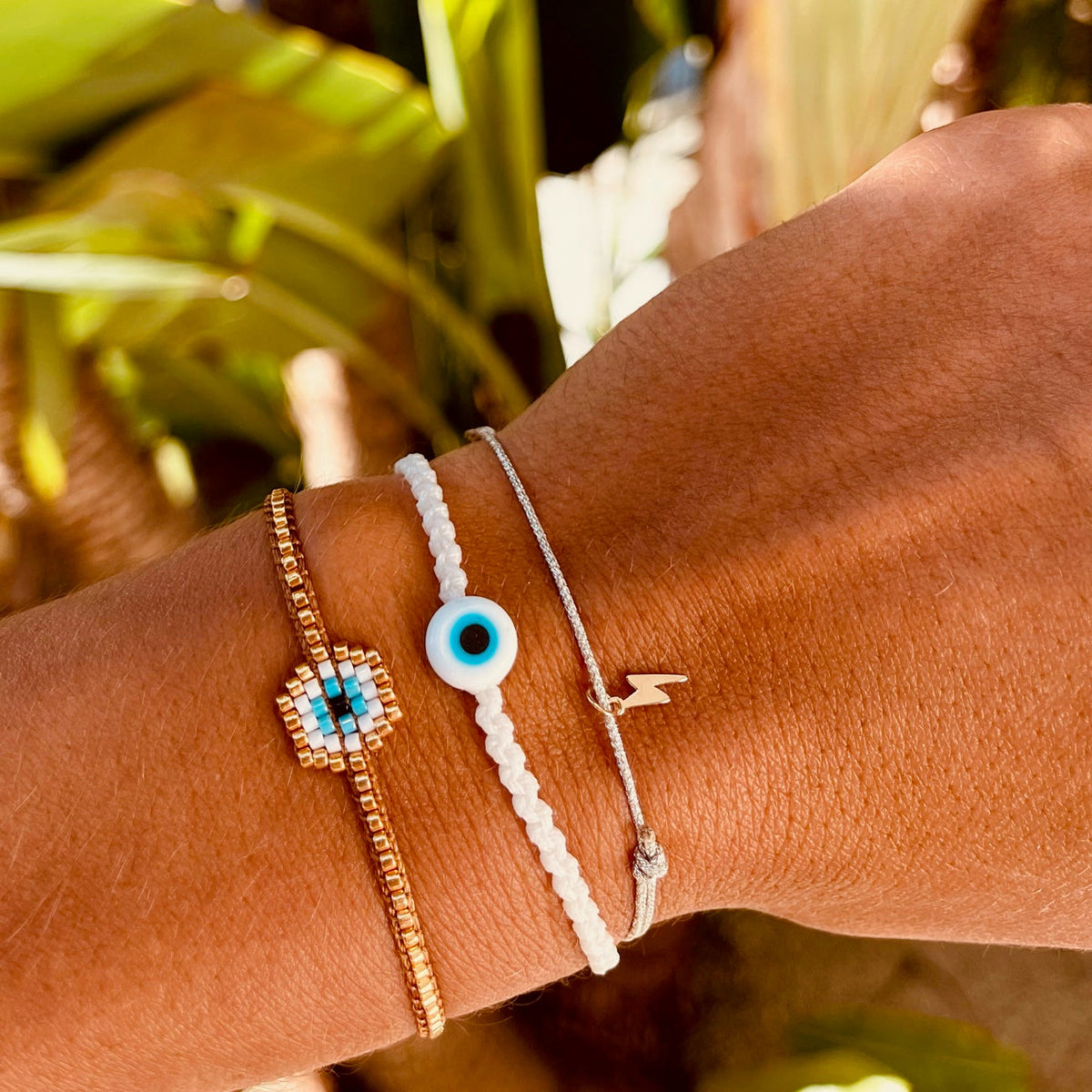 Anna Kaiser X Oiya: Silver Lightning Bolt Charm Bracelet