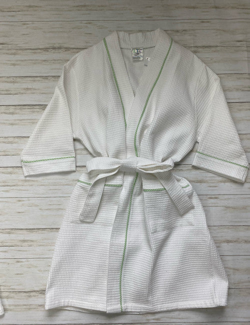 Waffle Robe With Seersucker Piping -miller Collection