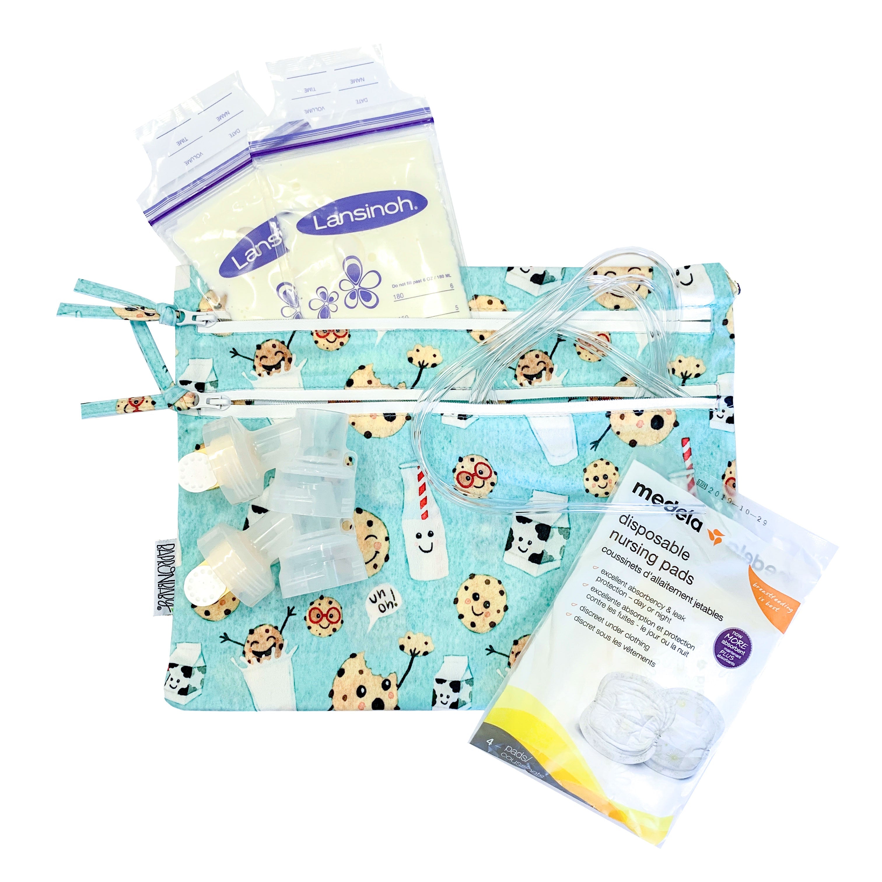 Cookies & Milk - Waterproof Wet Bag (for Mealtime, On-the-go, And More!)