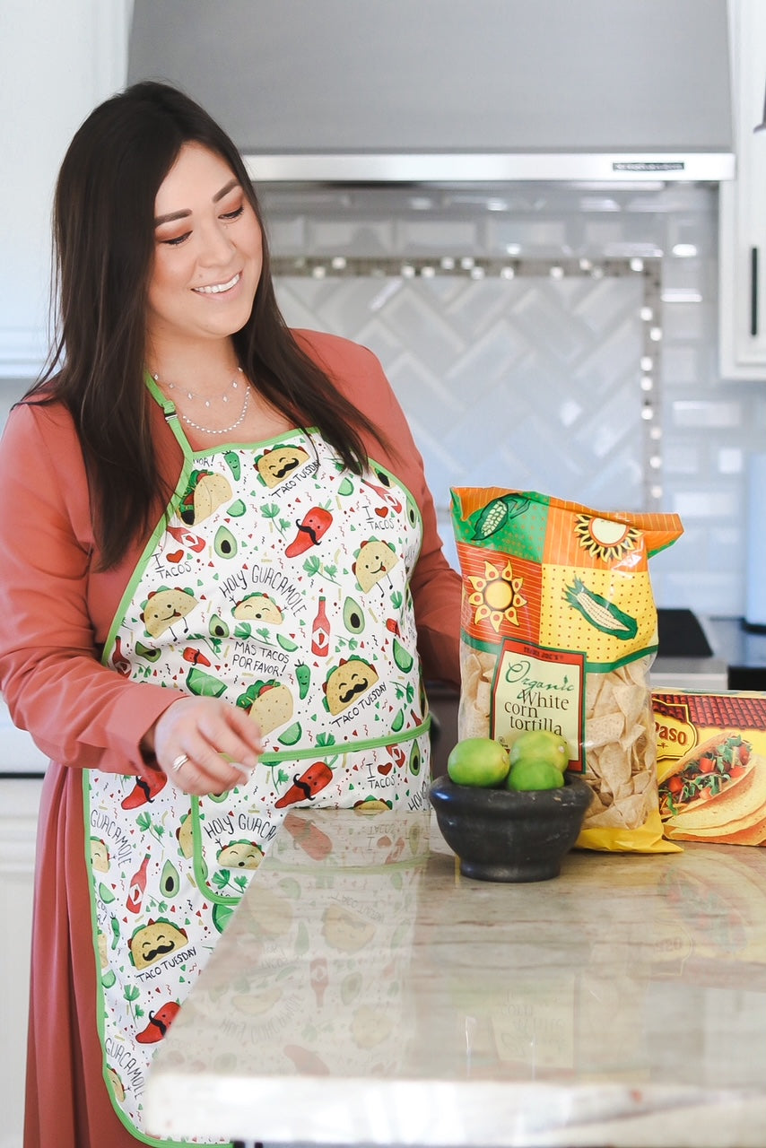 Taco Party Apron - Fits Sizes Youth Small Through Adult 2xl