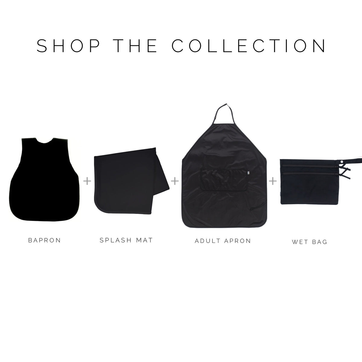 Solid Black Minimalist - Waterproof Wet Bag (for Mealtime, On-the-go, And More!)