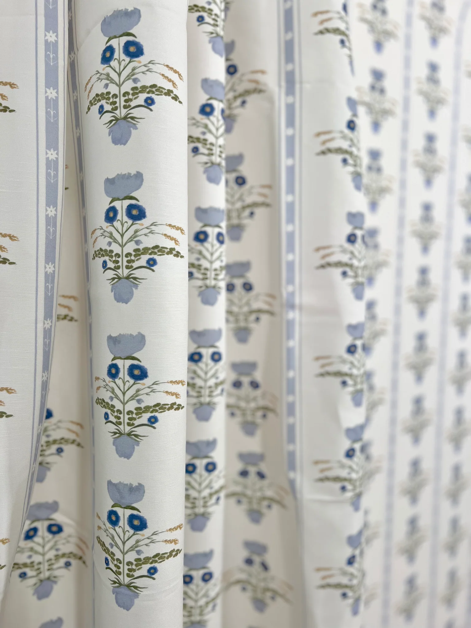 Lotus Garden In Blue- Fabric