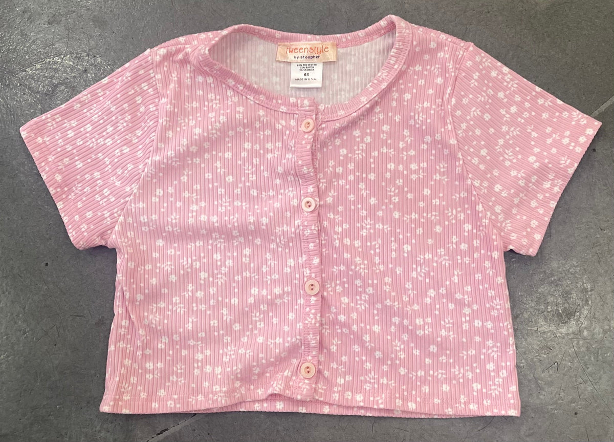 Tweenstyle - Henley Tee - Pink Floral