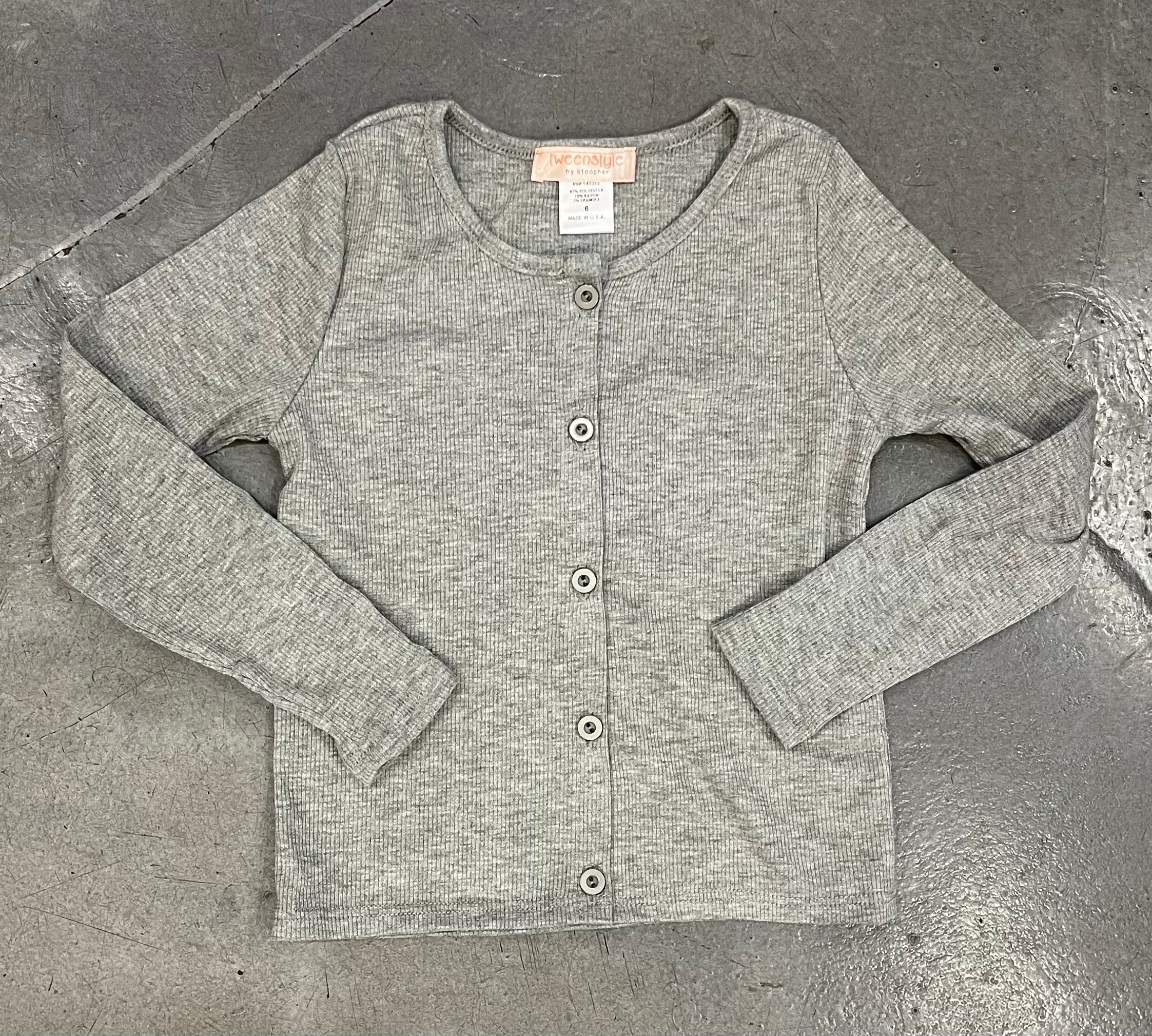 Tweenstyle - Grey Rib Cardigan