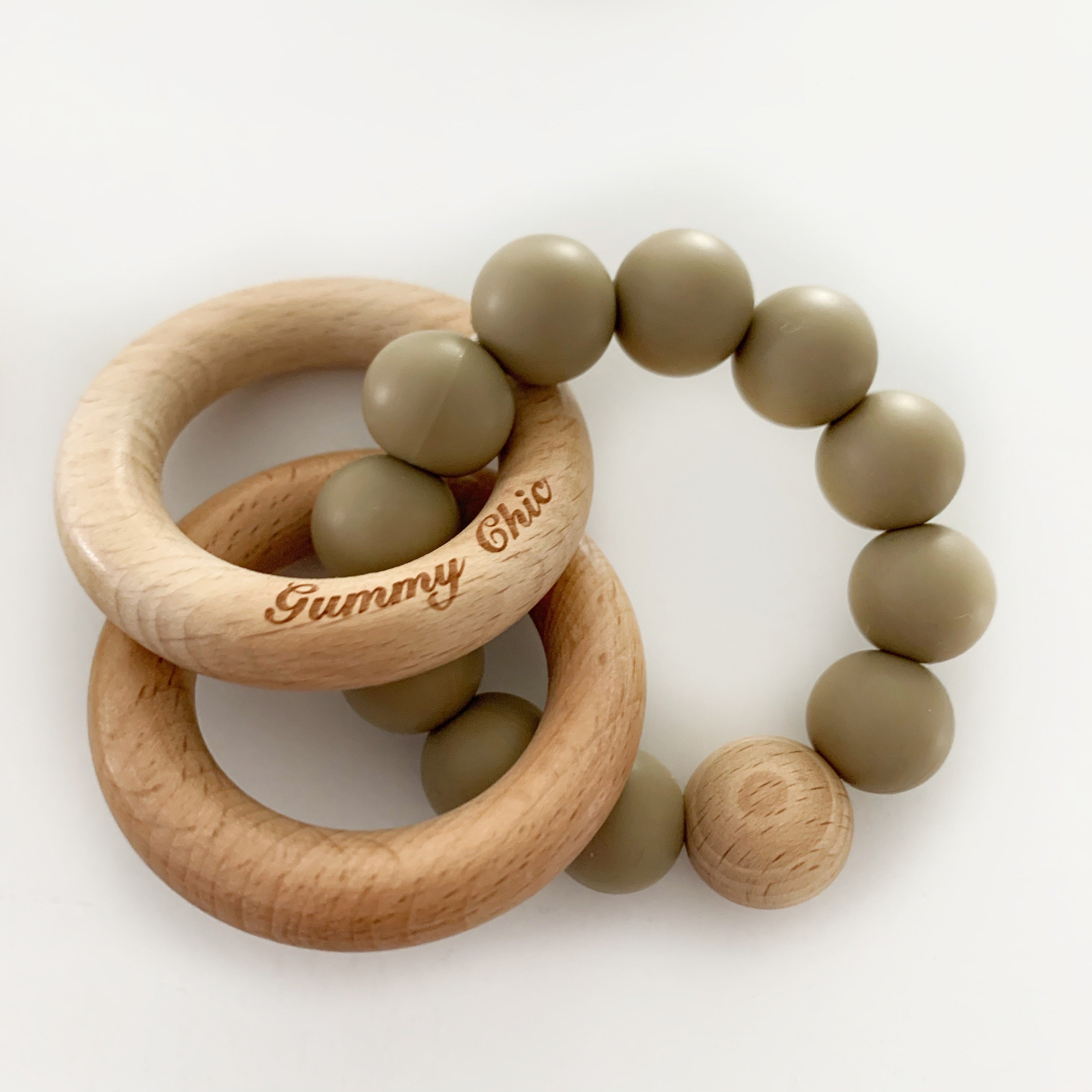 Teether Rattle With Baby Wood Rattle For Eye-hand Coordination