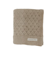 Toffee Pointelle Knit Blanket (Ships June 8)
