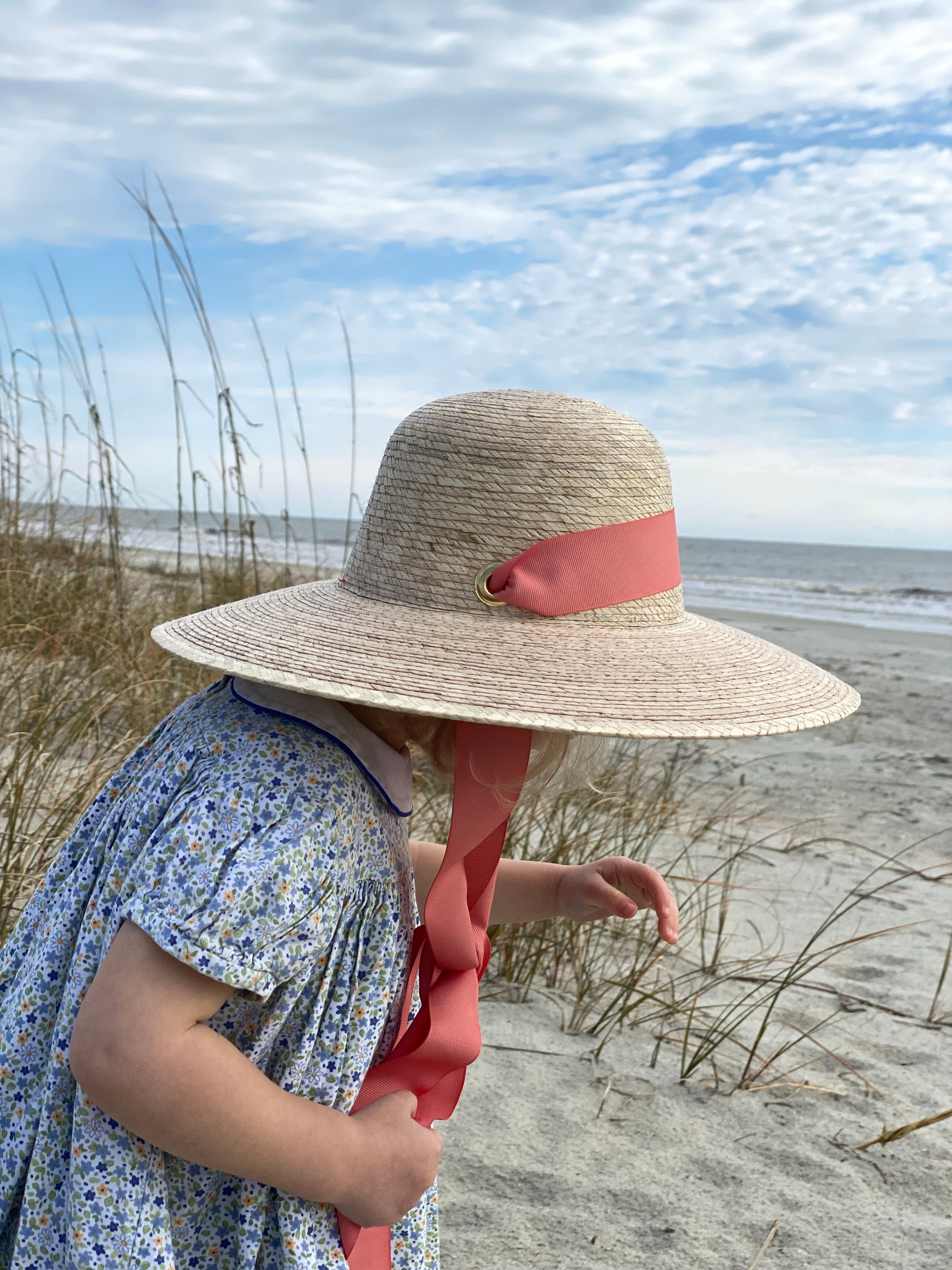 Buttercup Little Girl’s Hat - Vintage Periwinkle Ribbon