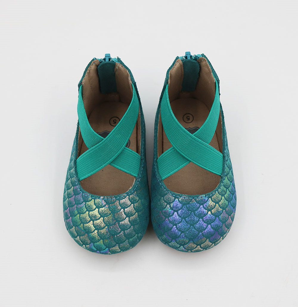 Zipper Ballet - Green/blue Mermaid Scales