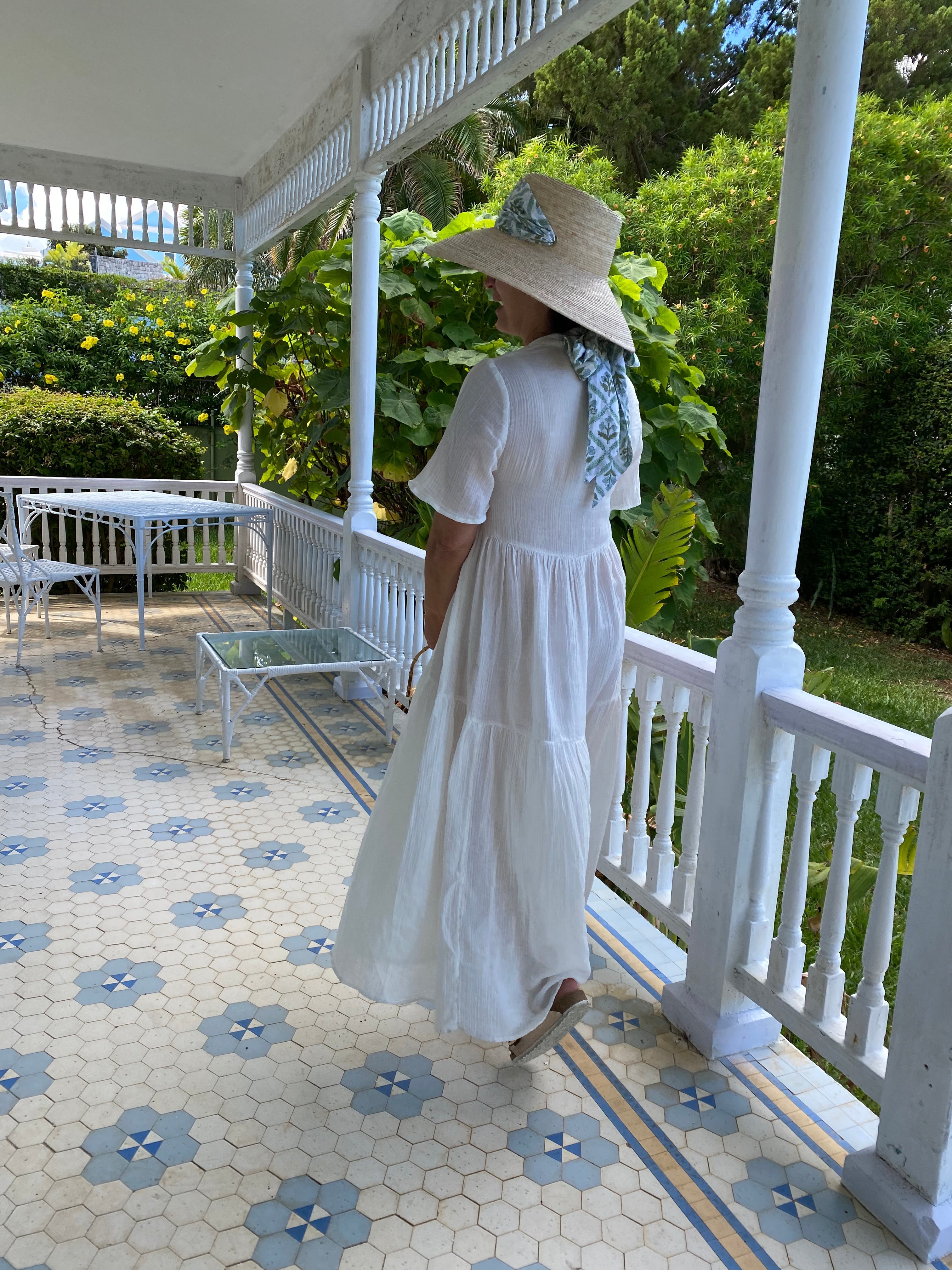 Wildflower Sun Hat - Ivory Wide & Short Grosgrain Ribbon