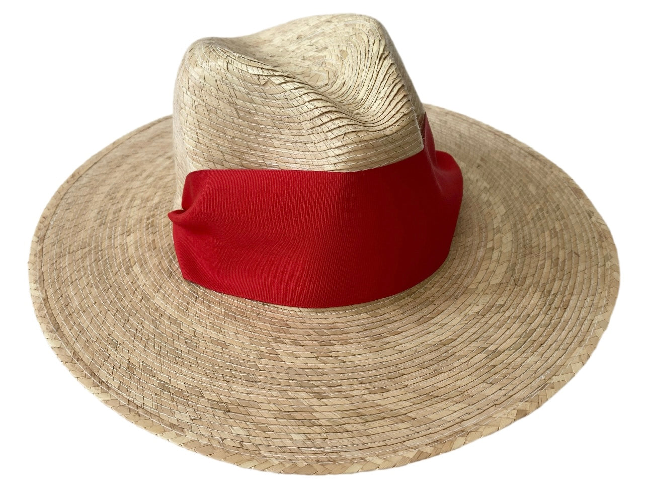 Zinnia Sun Hat - Red Wide & Short Grosgrain Ribbon