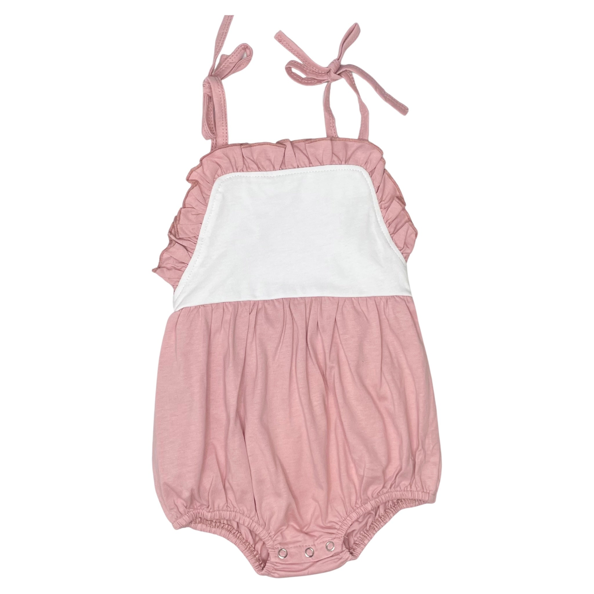 Threaded Cotton Ruffle Tie Sunsuit 100% Cotton