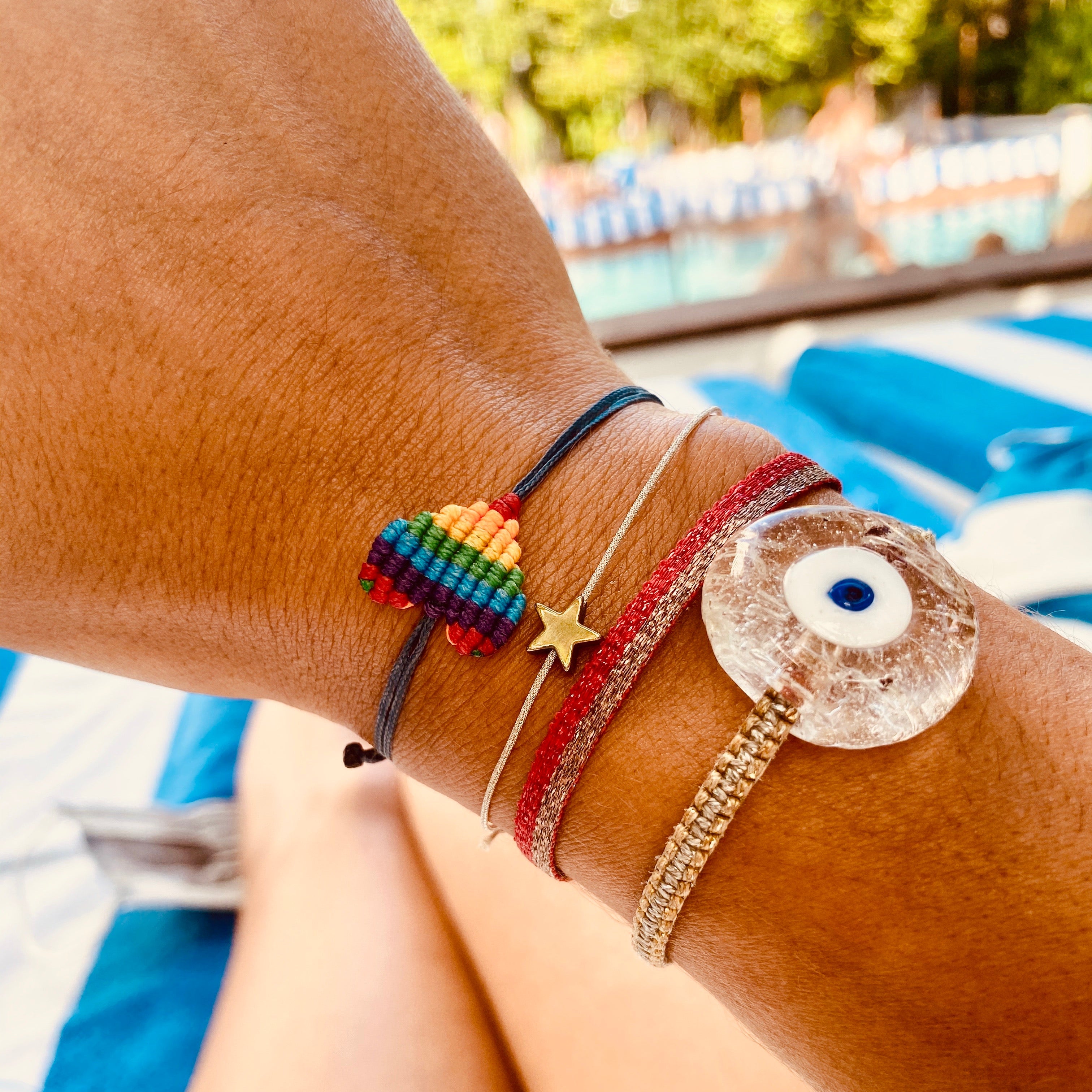 Transparent Murano Evil Eye Bracelet