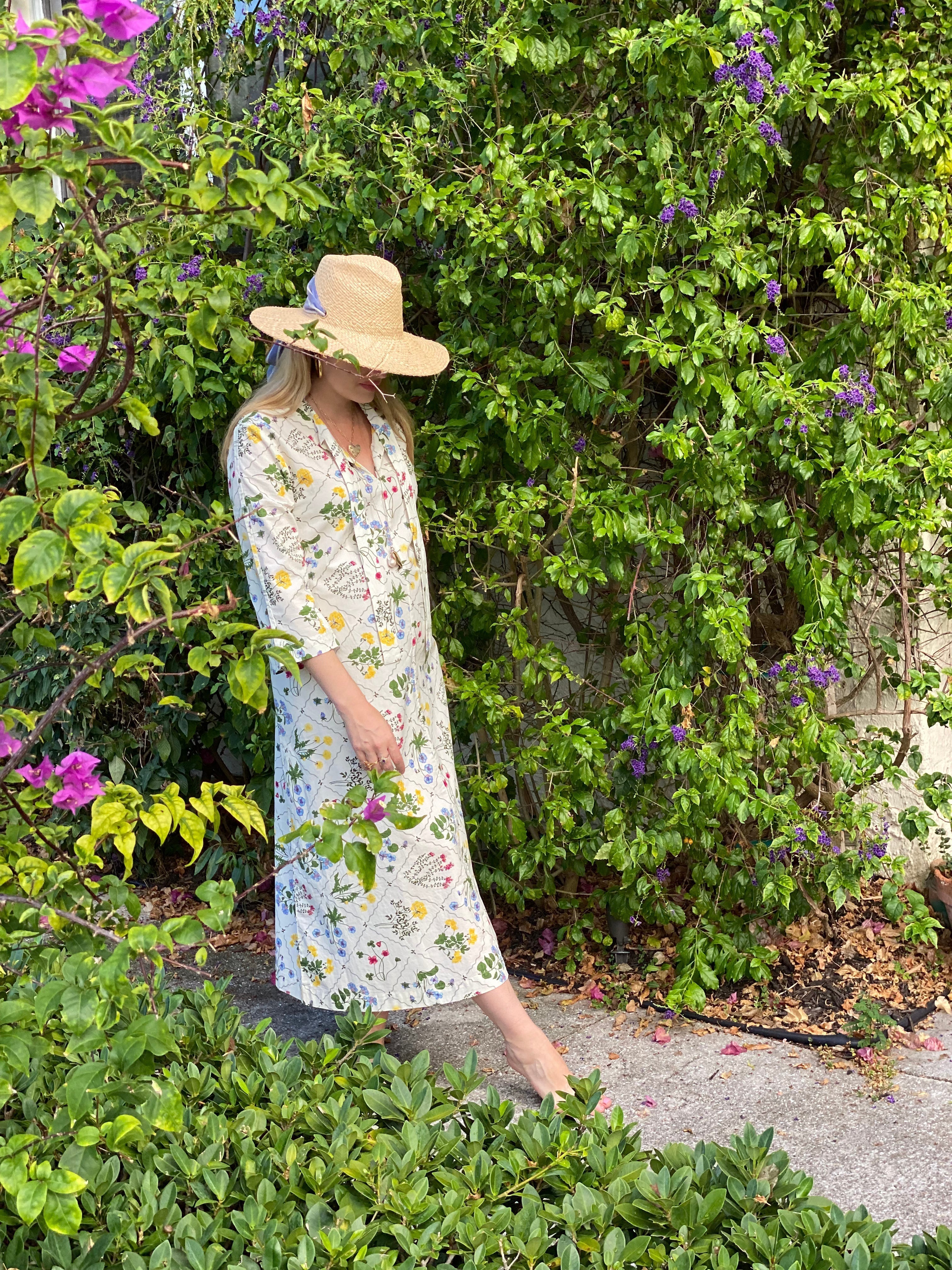 Oleander Sun Hat - Wide French Blue Grosgrain Ribbon