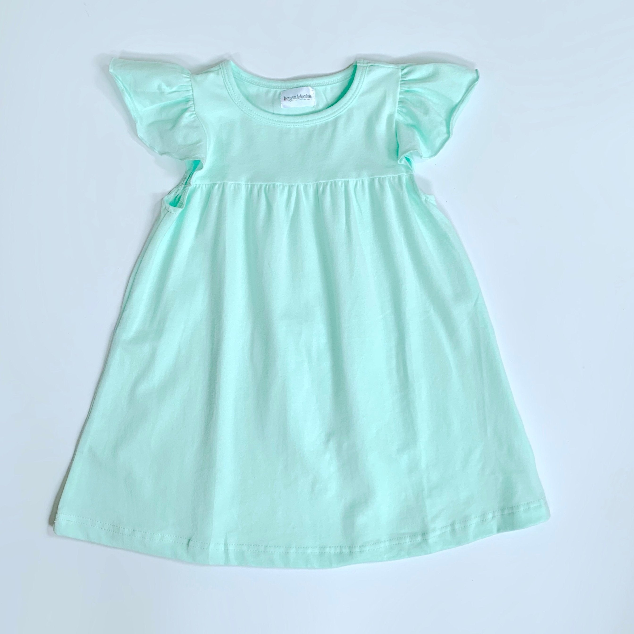 Flutter Sleeve Dress—mint