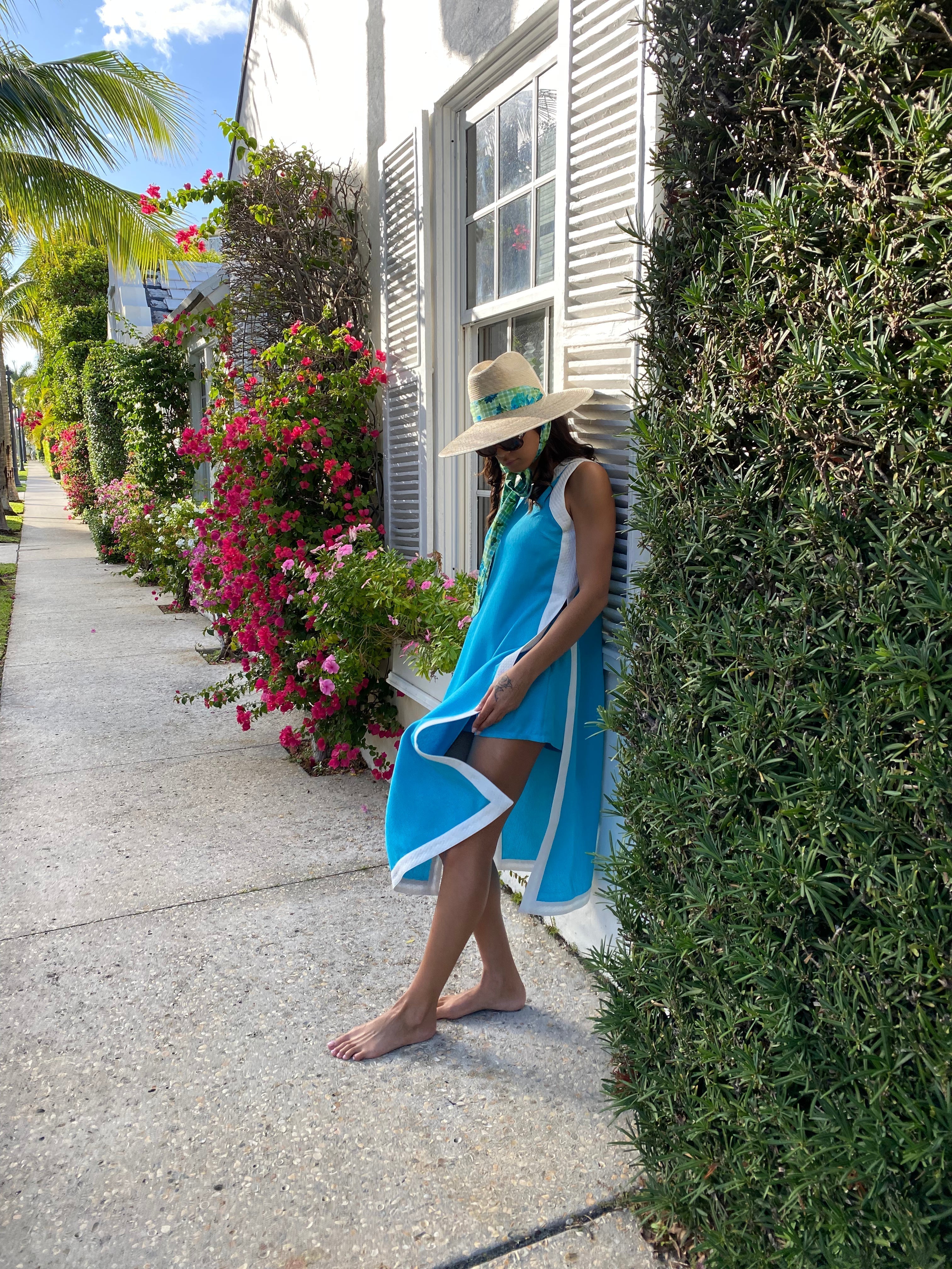 Hollyhock Sun Hat -  White Long Grosgrain Ribbon