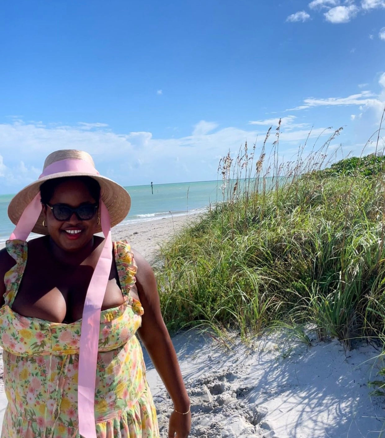 Wildflower Sun Hat - Light Pink Wide & Short Grosgrain Ribbon