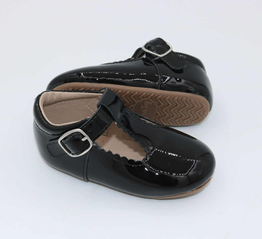 T-straps Black Patent Leather