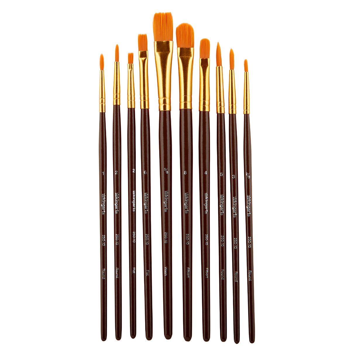 Studio Mixed Media Gold Nylon Brush Set  - 10 Pc