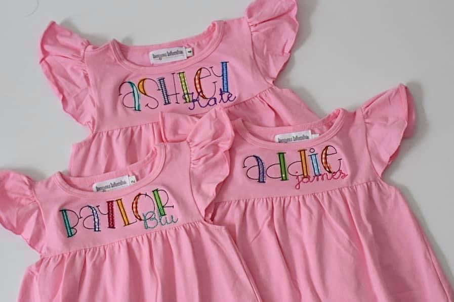 Flutter Sleeve Dress—pink