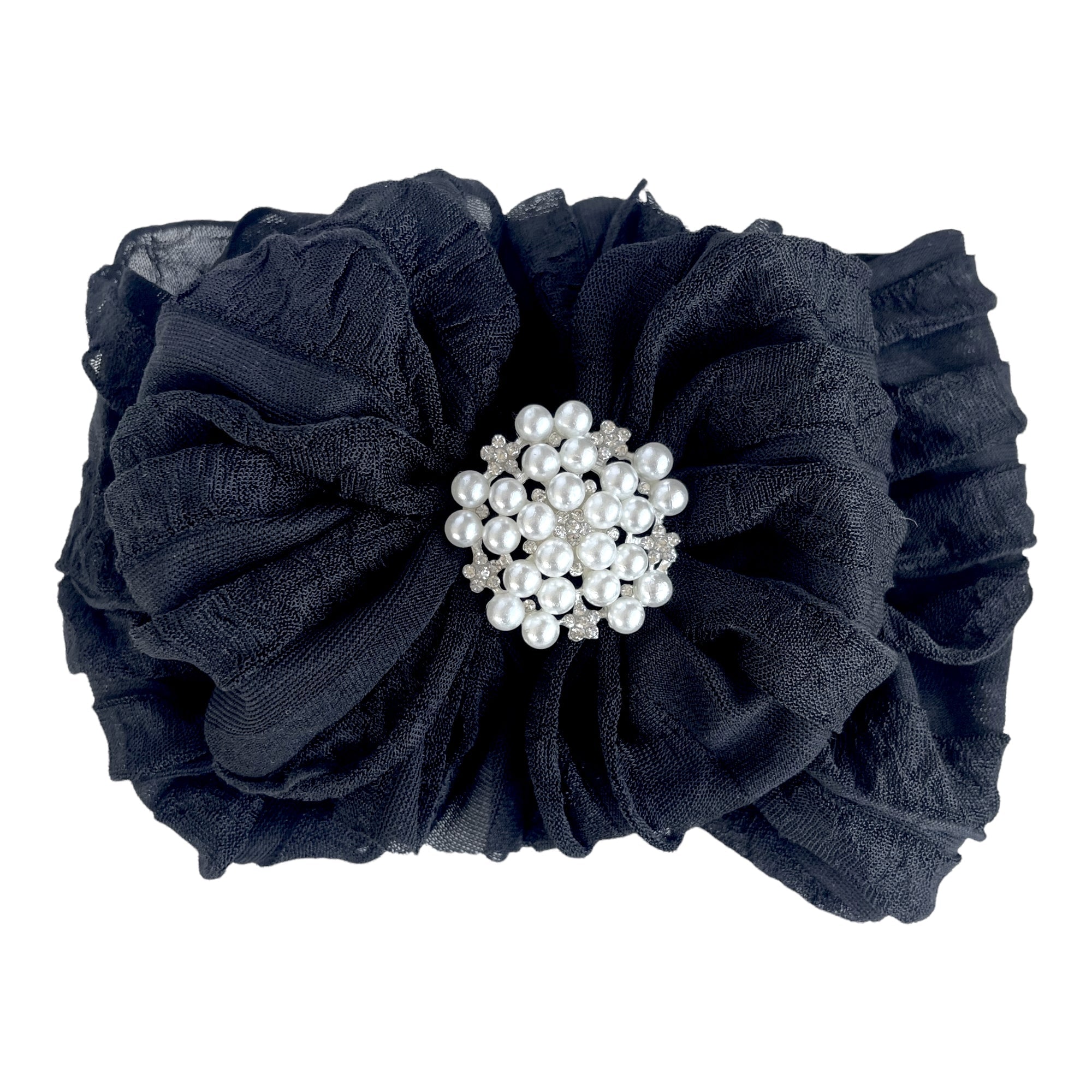 Pearl Embellished Signature Ruffled Baby Headband