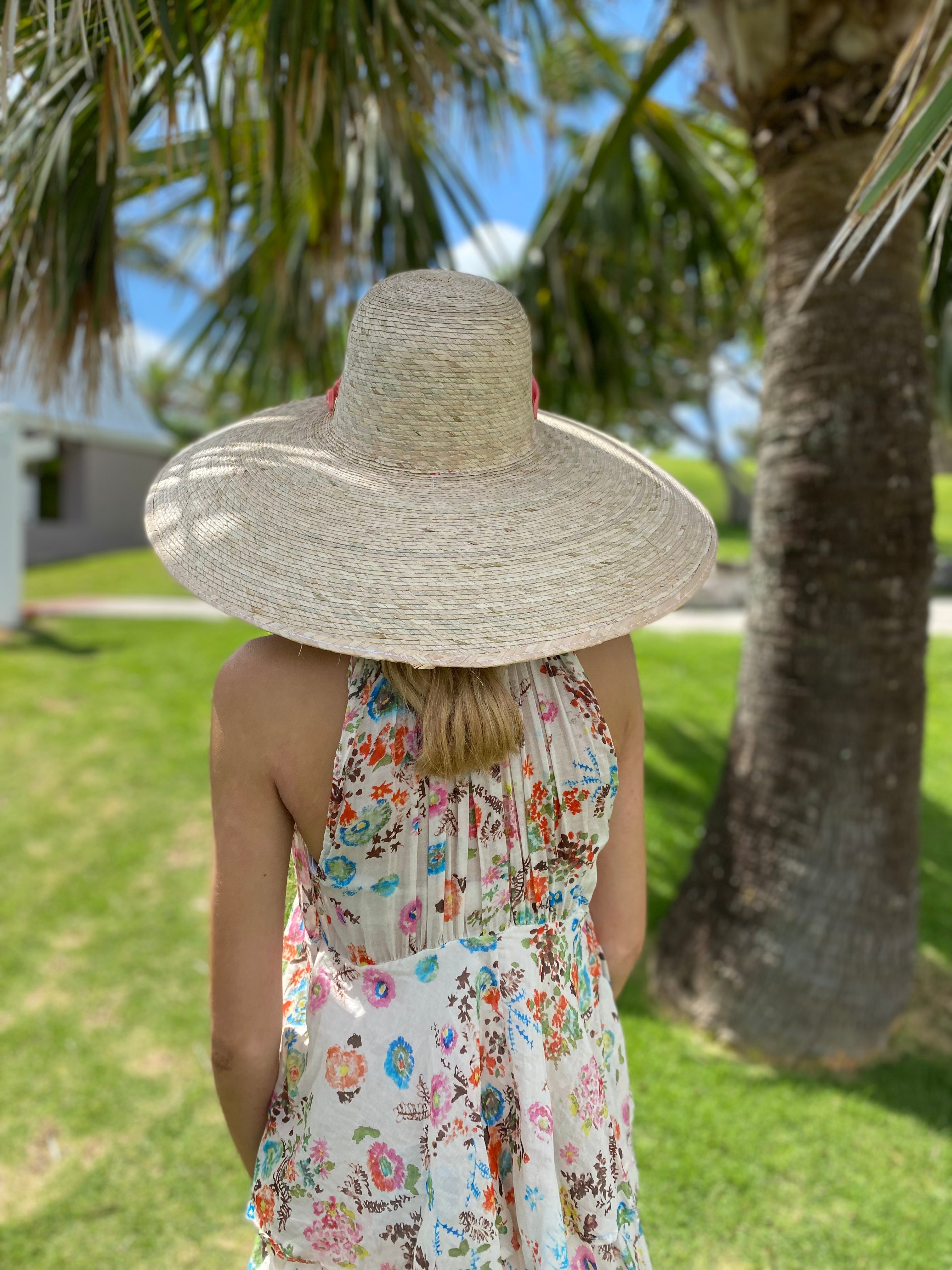 Daisy Sun Hat - Long Ivory Grosgrain Ribbon