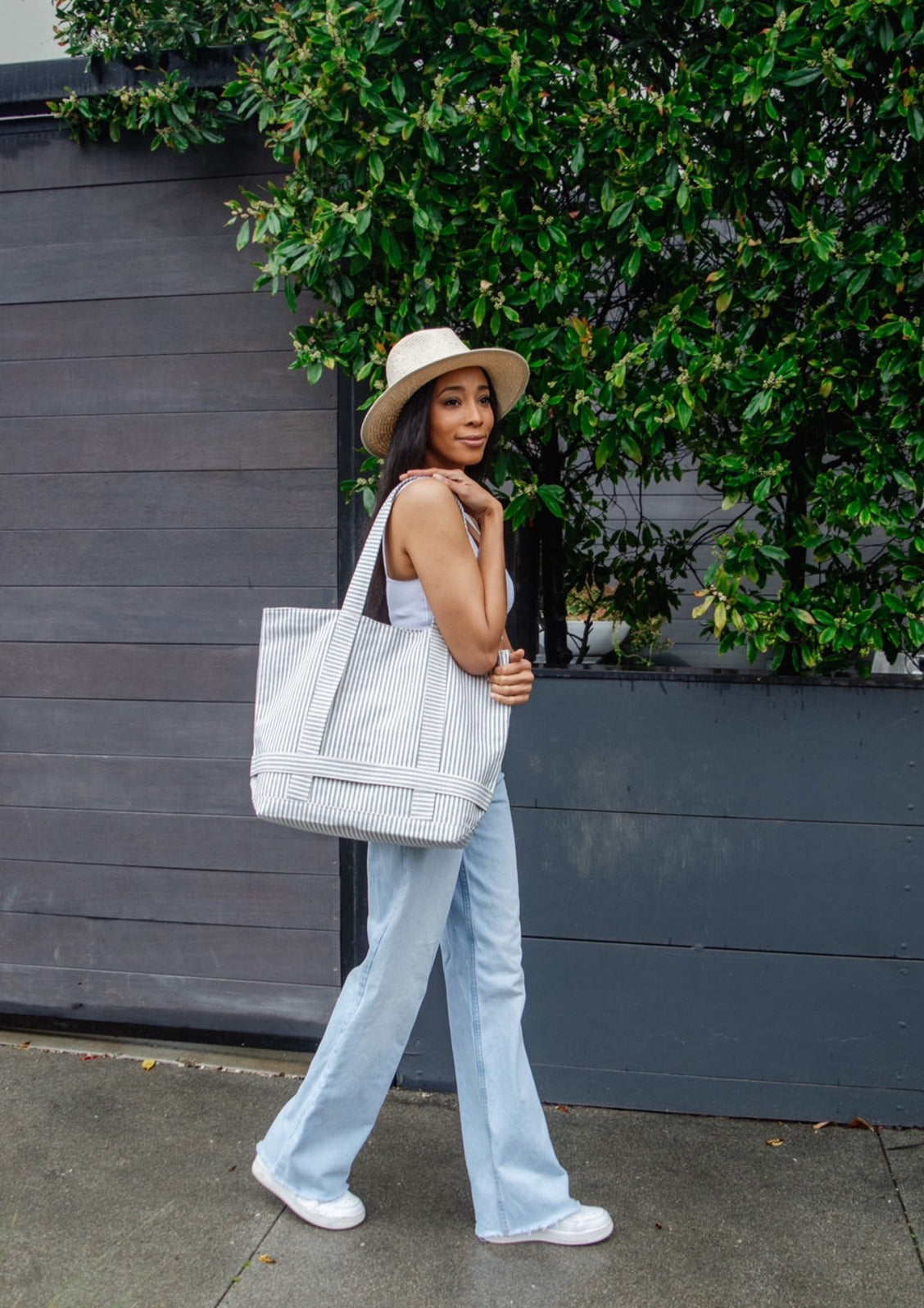 The Original Canvas Traveler Bag- Navy Stripe