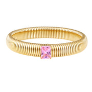 Serenity Pink Cz Gold Bracelet