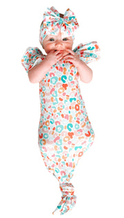 Summer Leopard Flutter Gown And Headband Set