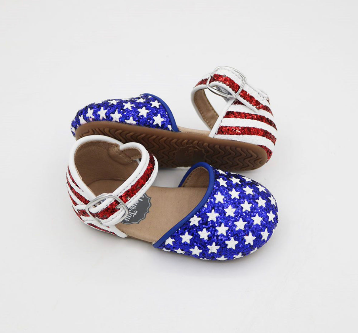 Irelynn Glitter Stars And Stripes Sandals
