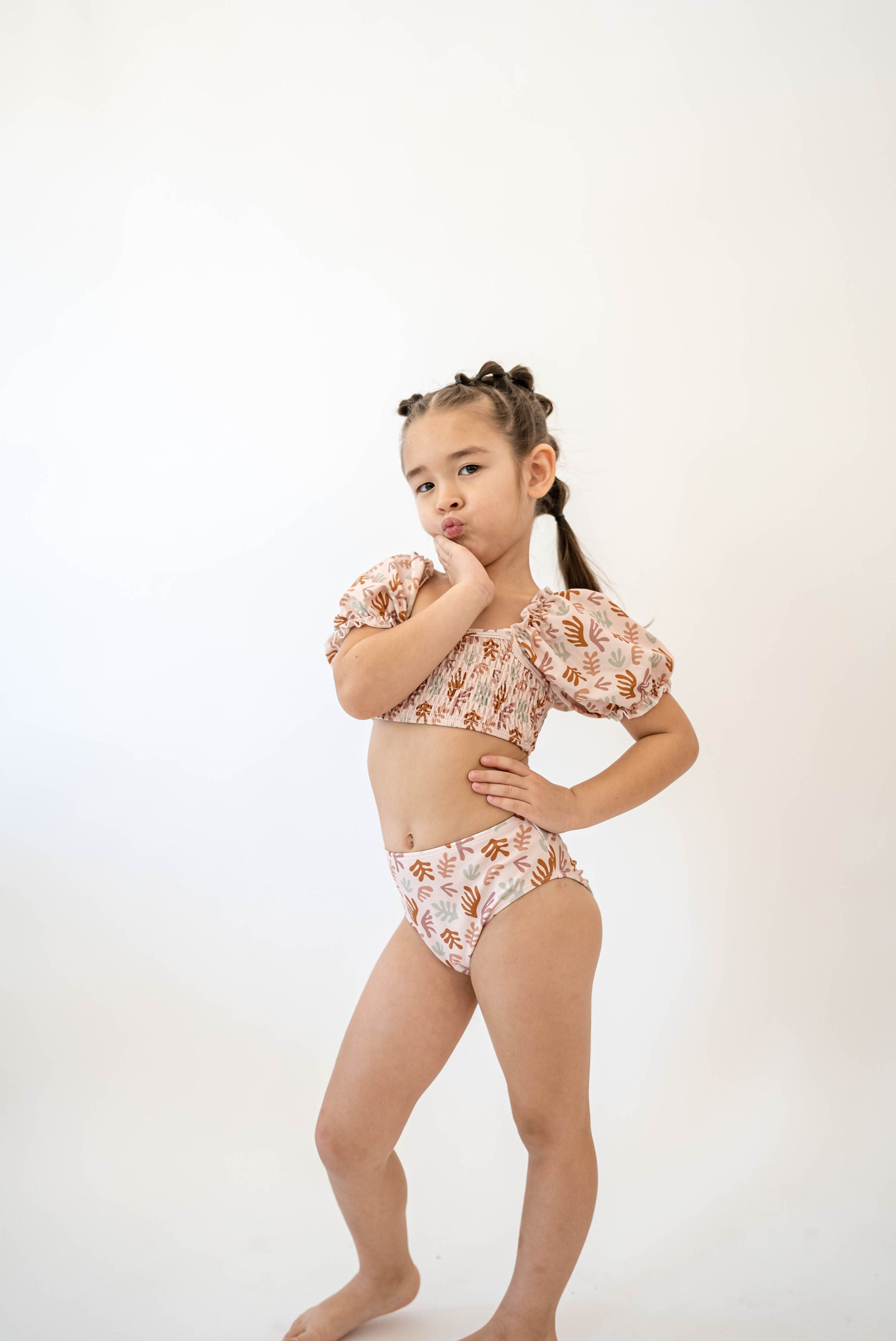 Girl's Sleeved Bikini | Coral Reef