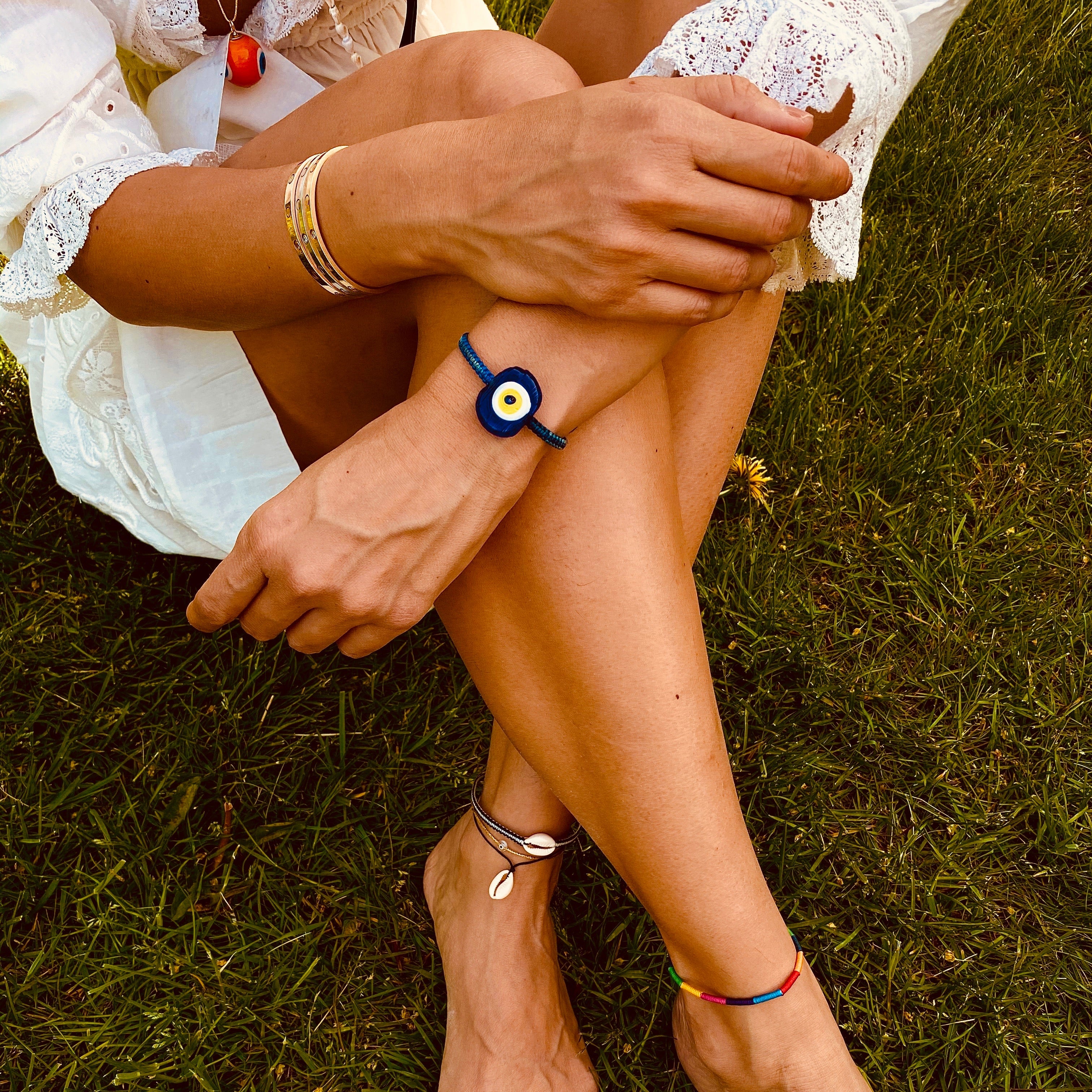 Duo Color Cowrie Shell Anklet