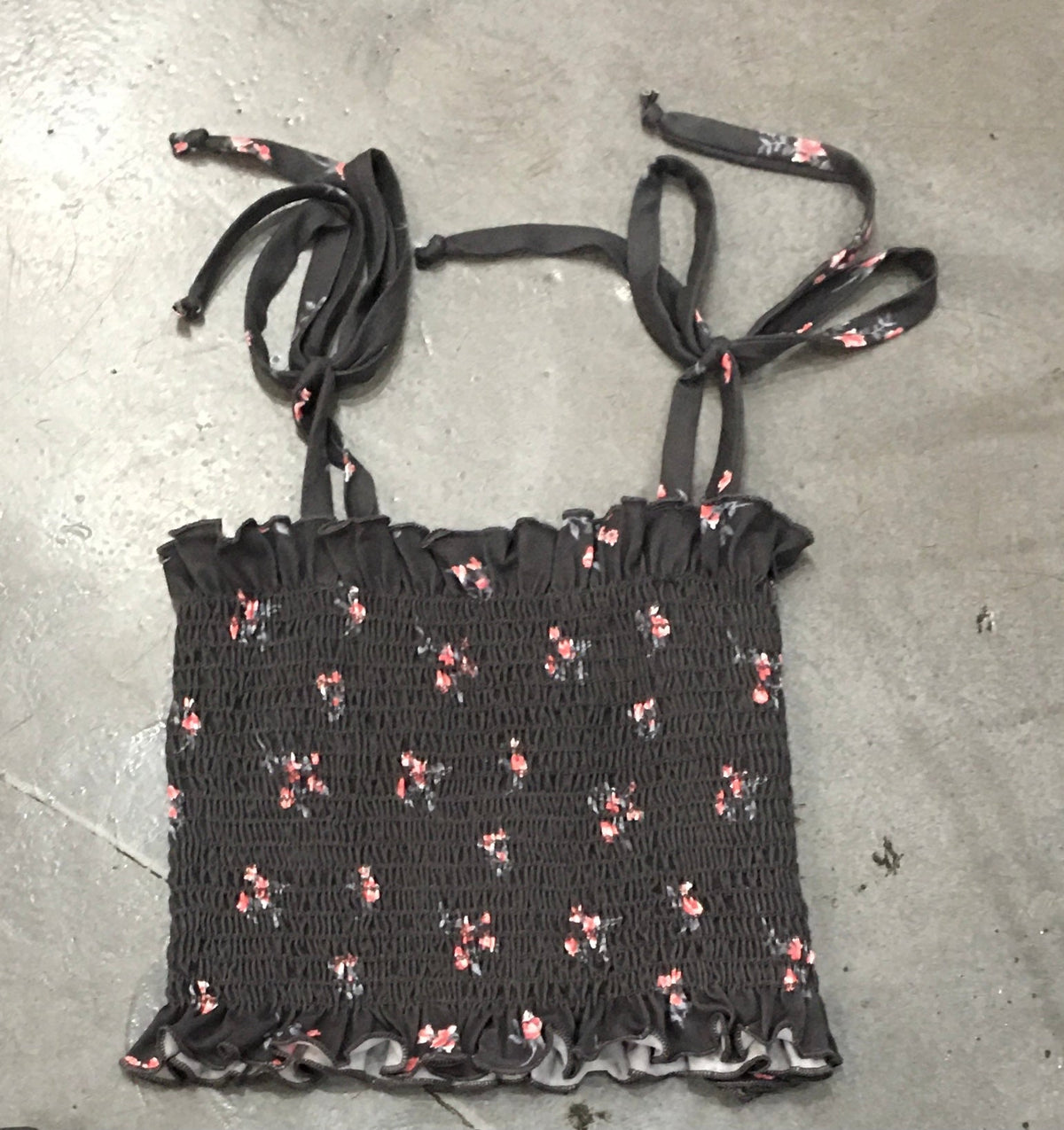 Tweenstyle - Charcoal Floral Smock Top