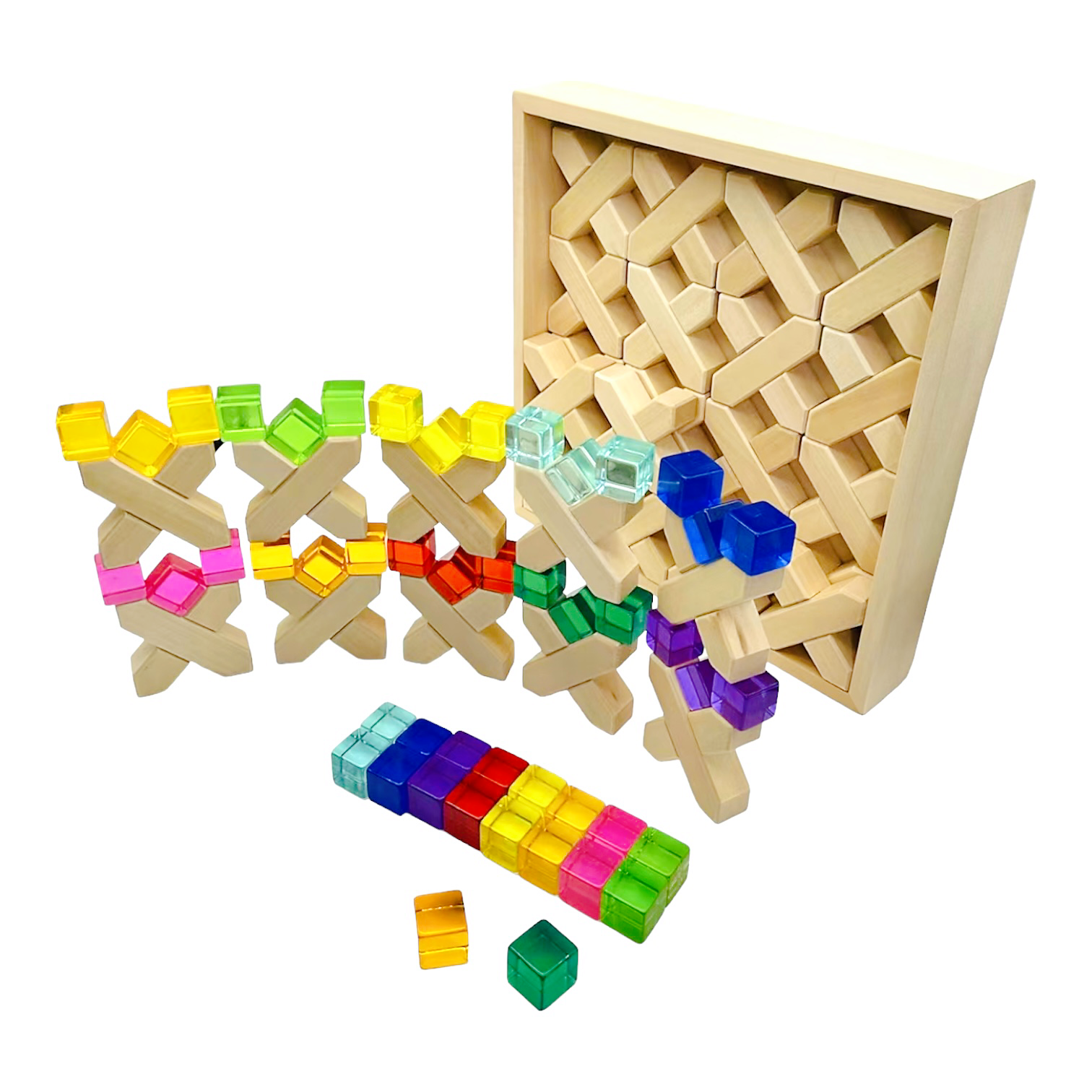 80 Pcs Combination Set With 32 X-shape And 48 Lucite Cubes