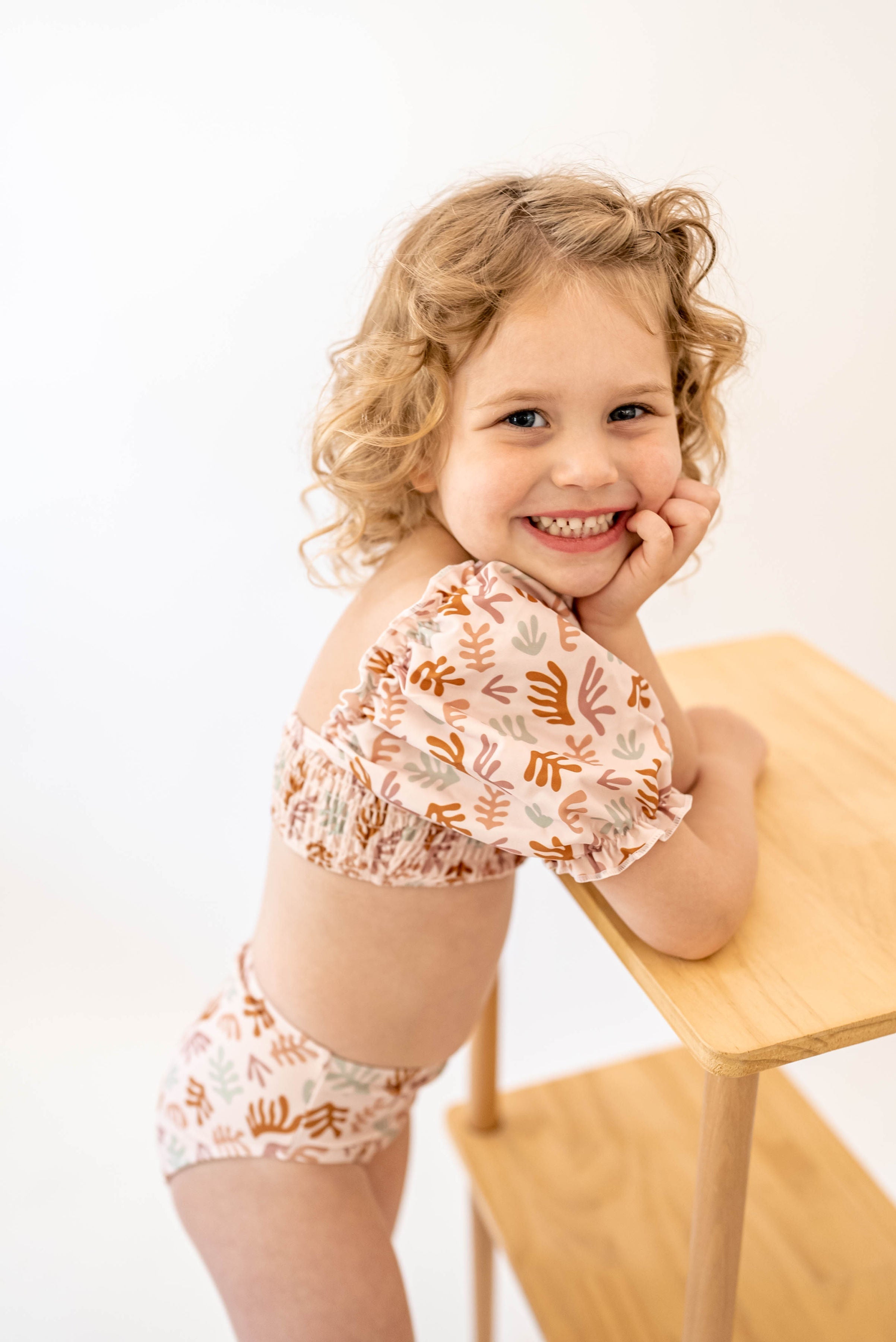 Girl's Sleeved Bikini | Coral Reef