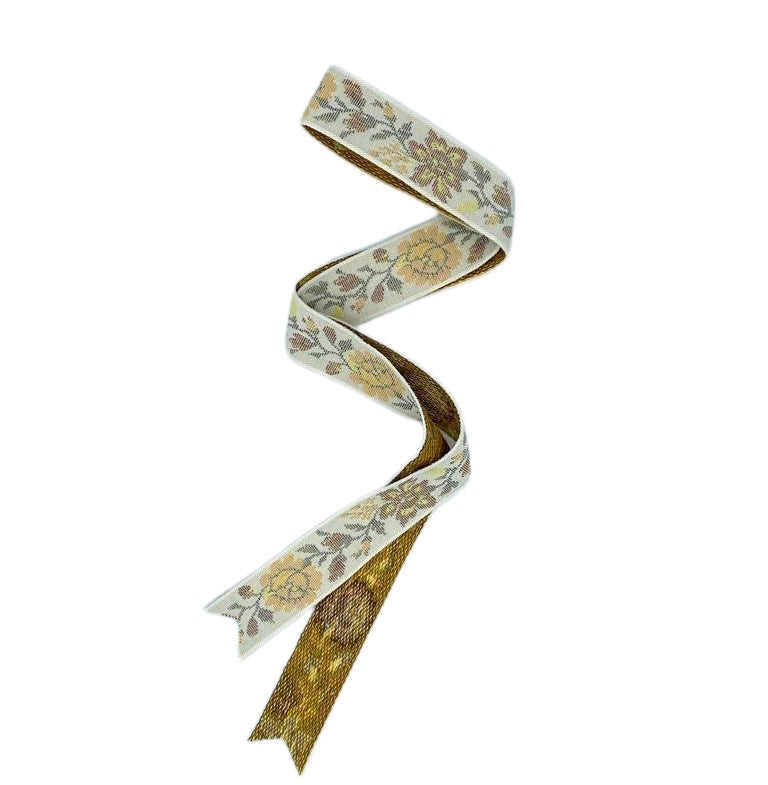 Vintage Sundried Dahlia Tapestry Ribbon - Long