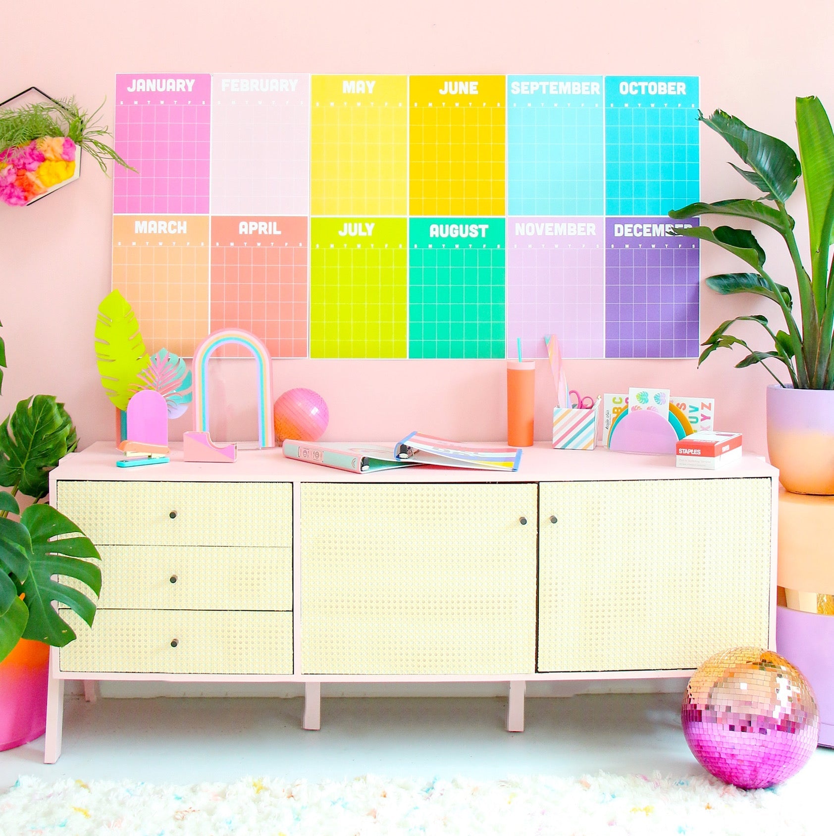 Rainbow Checkerboard Wall Calendar