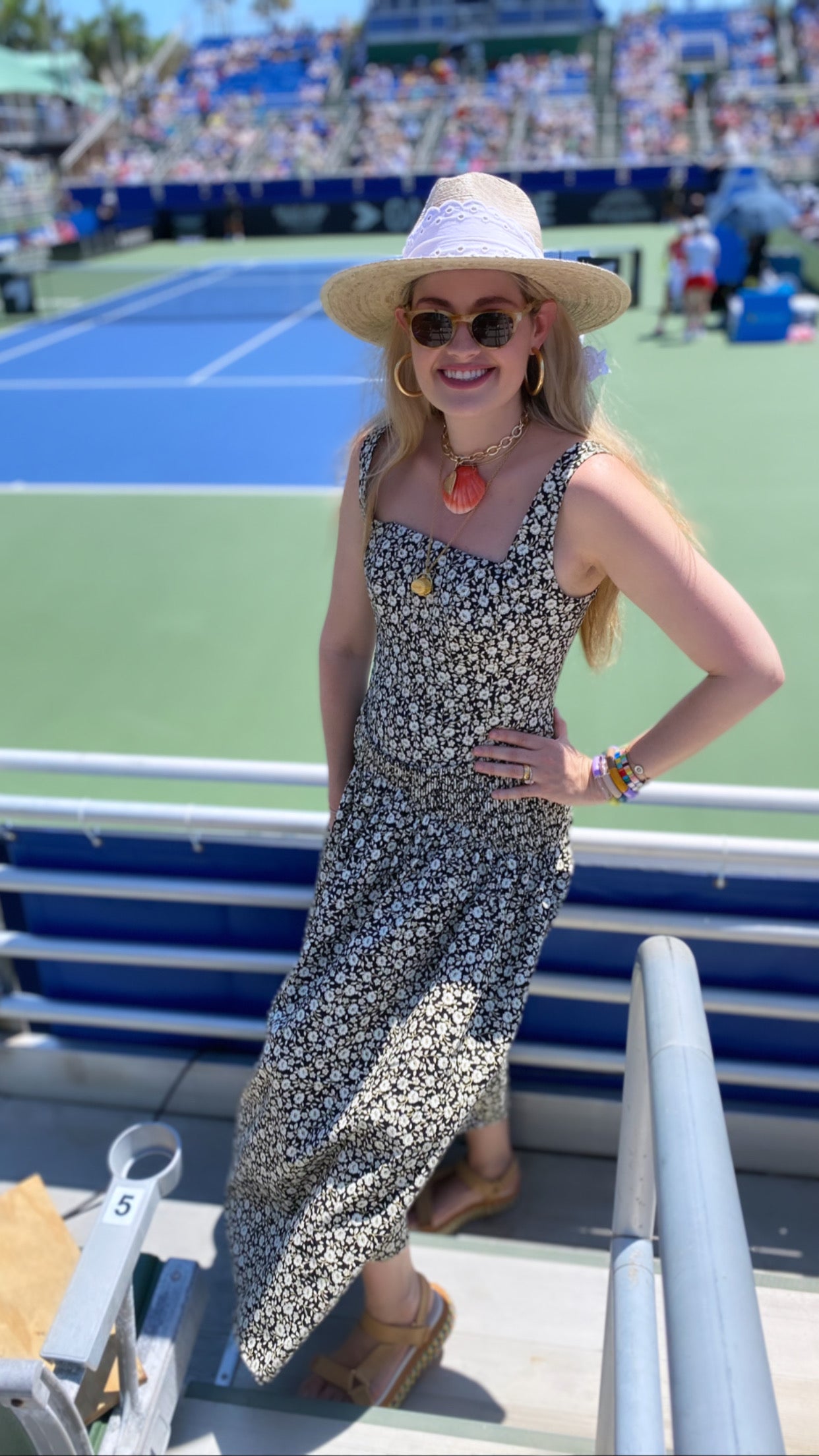 Zinnia Sun Hat - Blue Thistle Block Print Hat Scarf