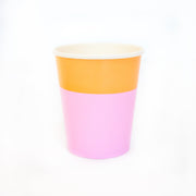 Peach And Lavender Cup Color Blocked Paper Party Ware