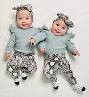 Grey Snake Print Leggings