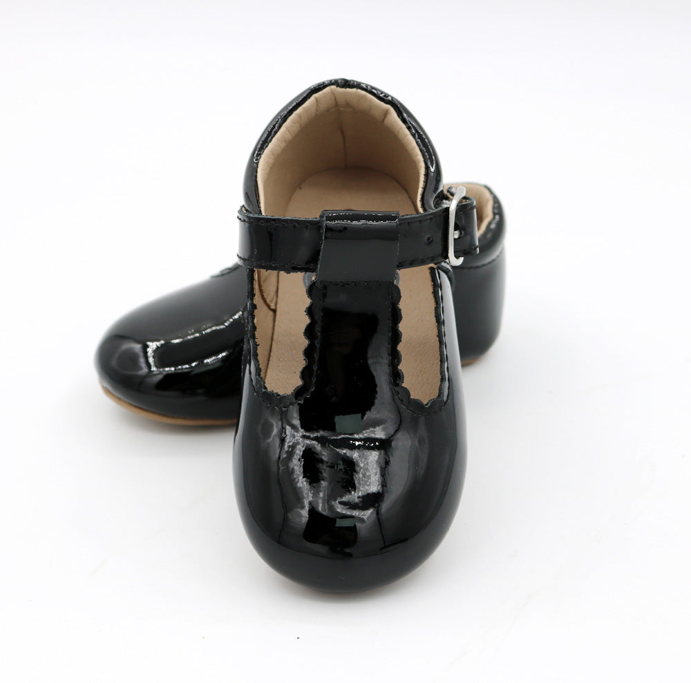 T-straps Black Patent Leather