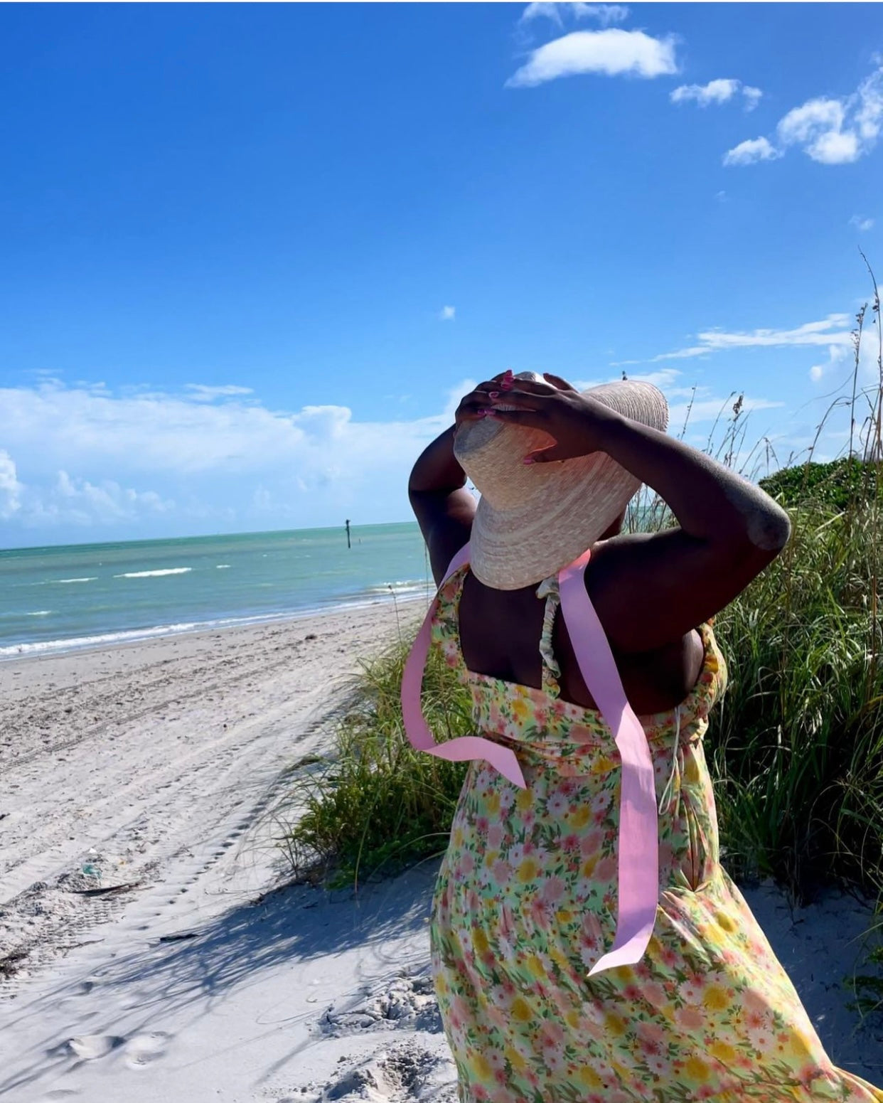 Wildflower Sun Hat - Olive Green Wide & Short Grosgrain Ribbon