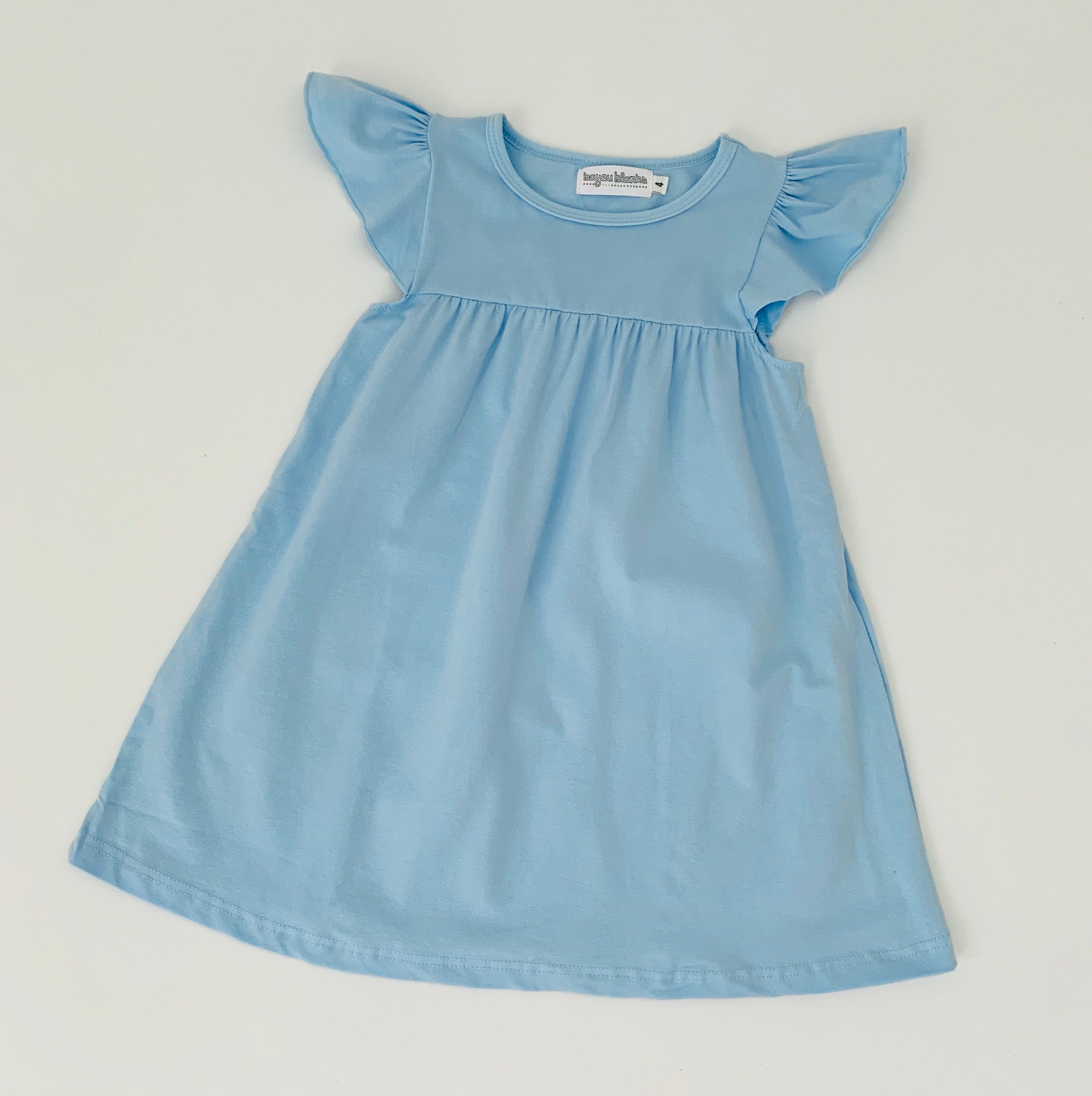 Flutter Sleeve Dress—baby Blue