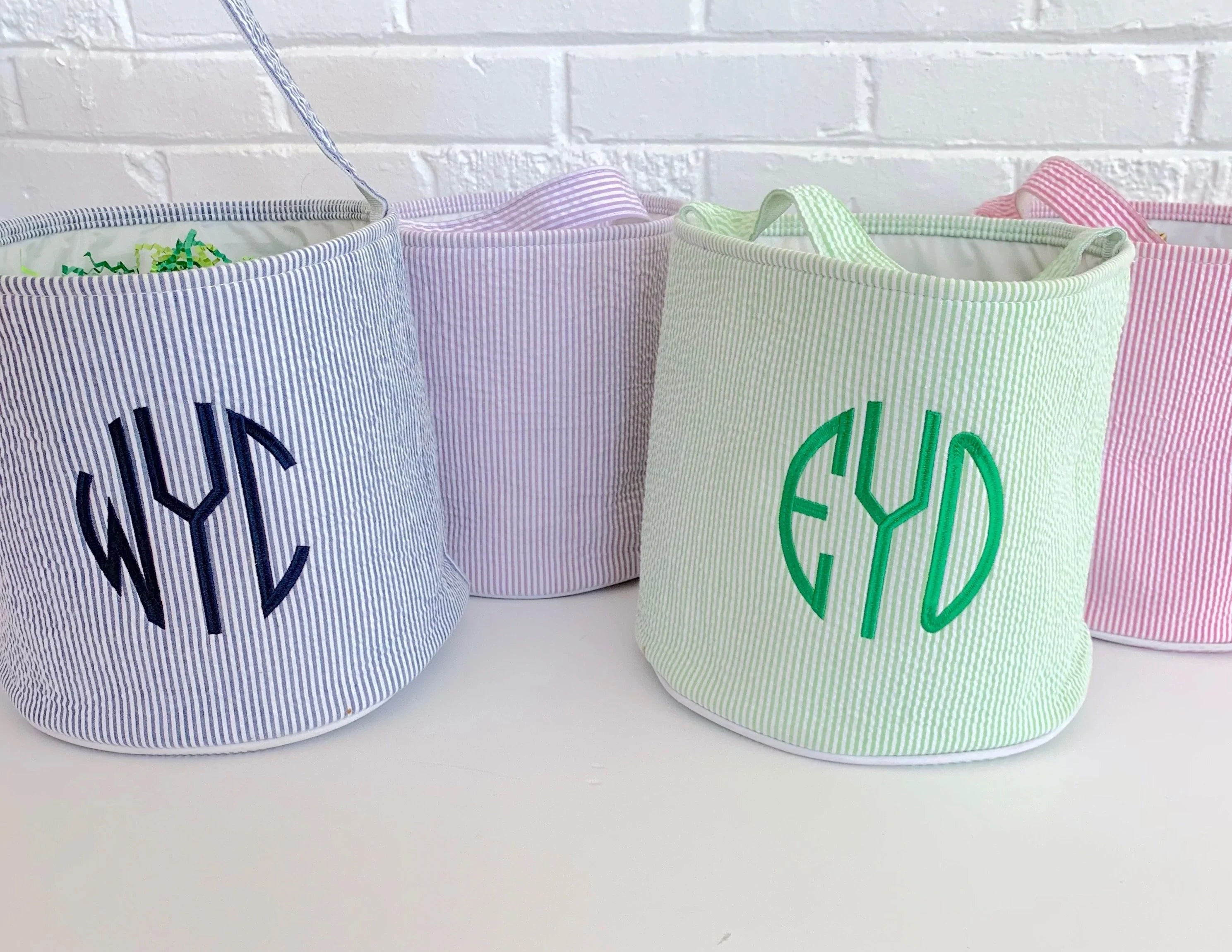Seersucker And Gingham Buckets