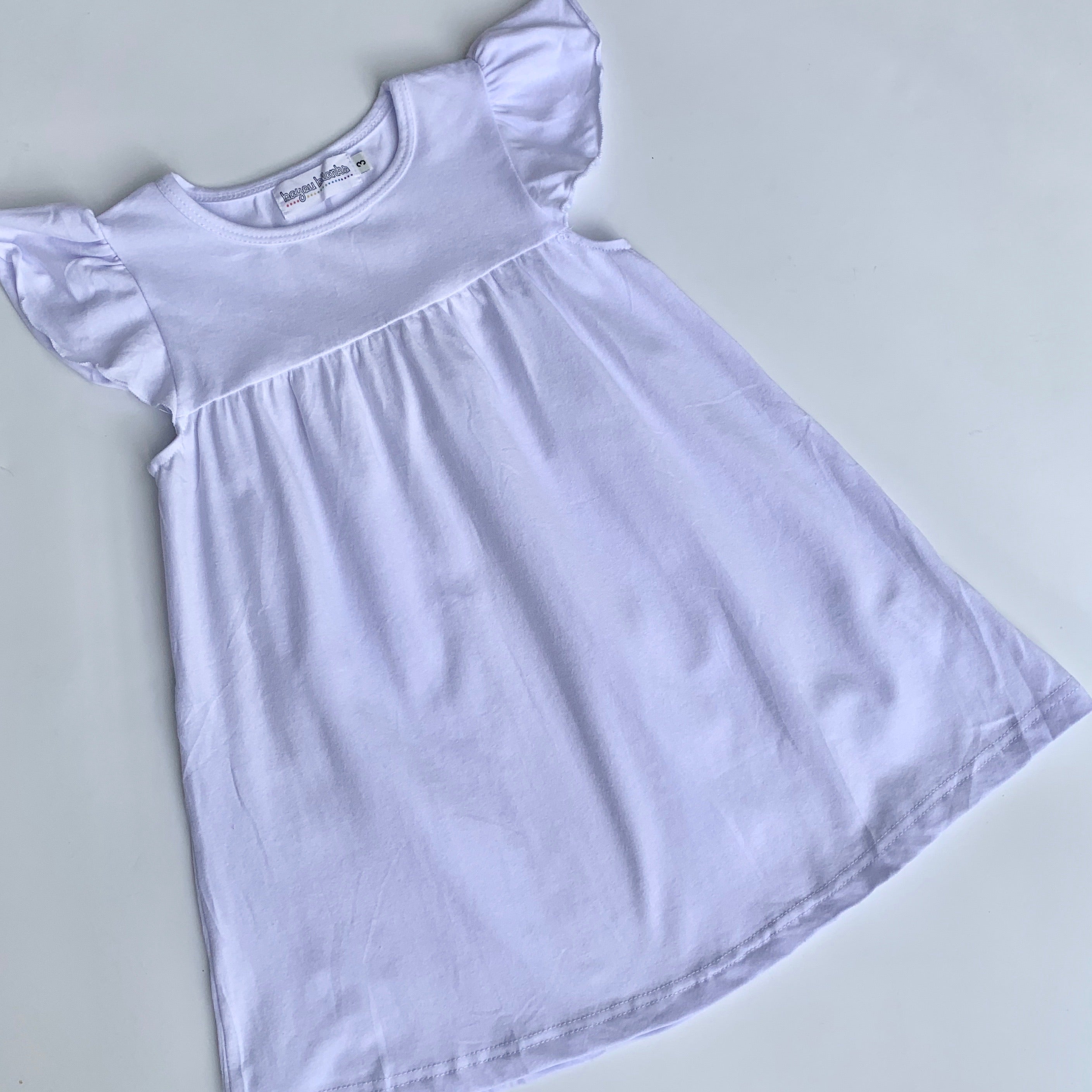 Flutter Sleeve Dress—white