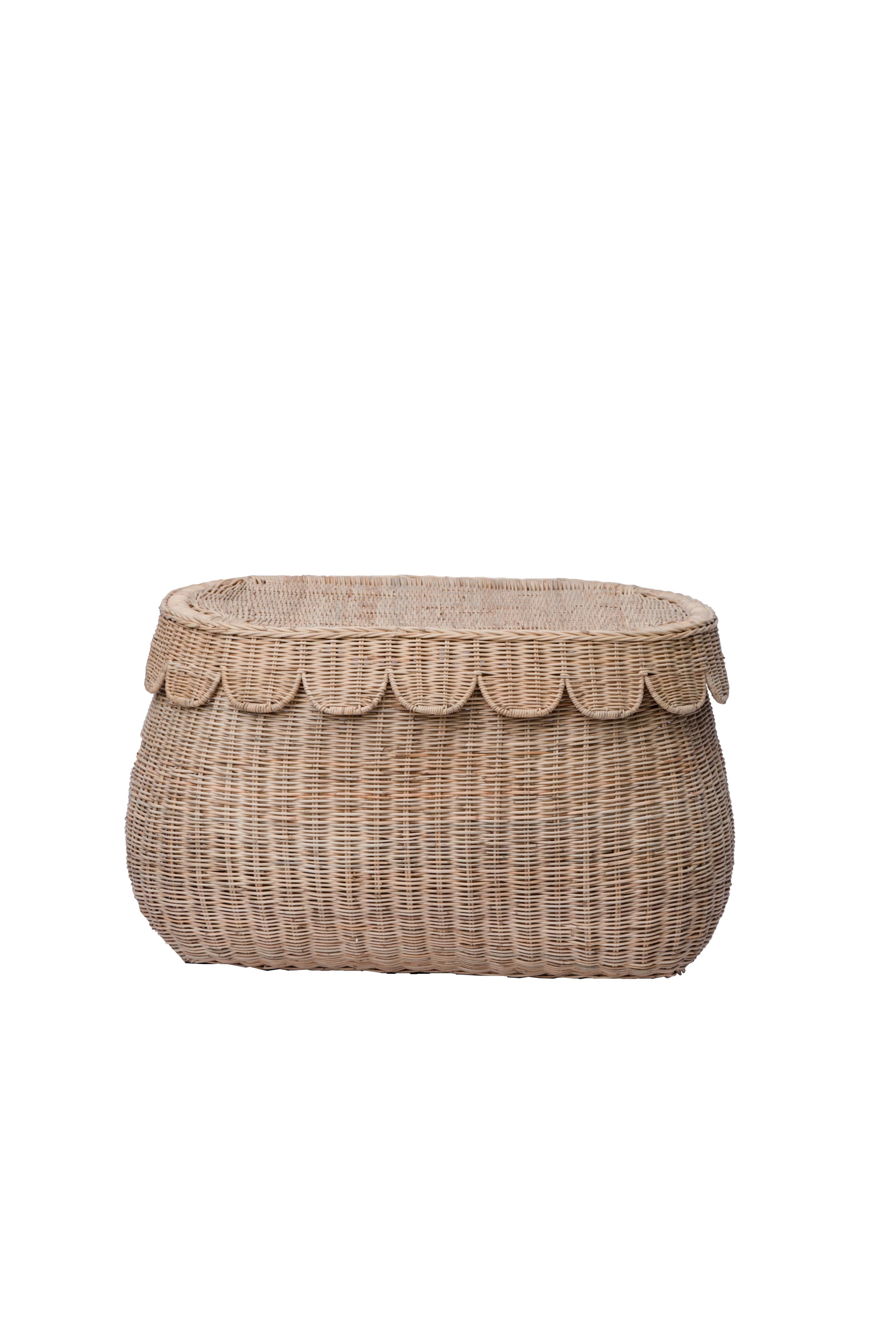 Scalloped Rattan Baskets - Multiple Sizes - Large