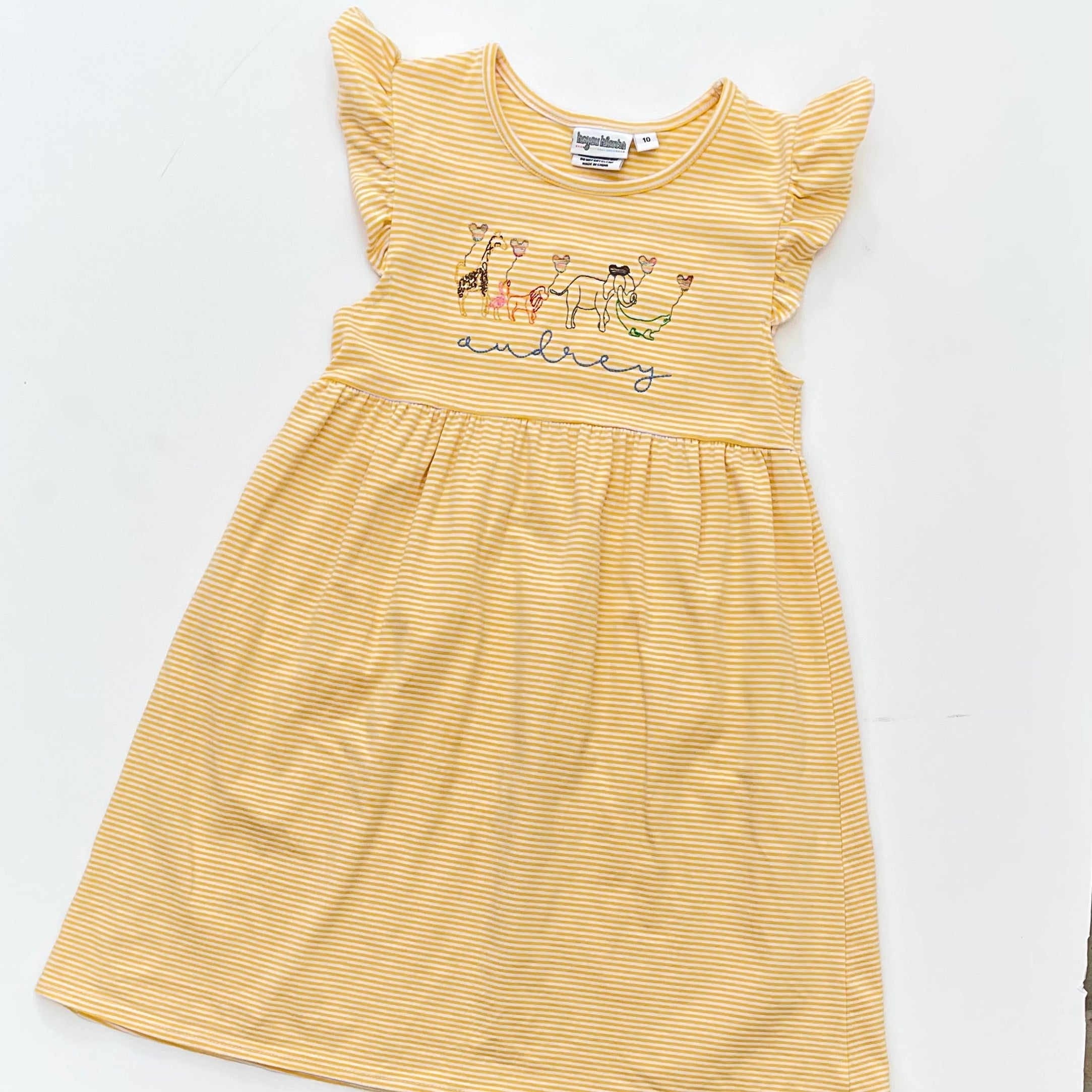 Knit Stripe Flutter Sleeve Dress