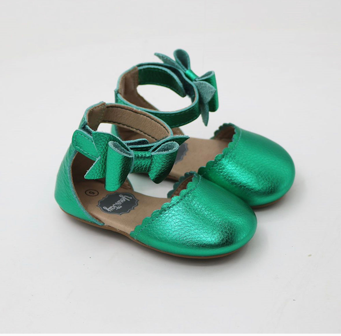 Belle Side Bow - Green Metallic