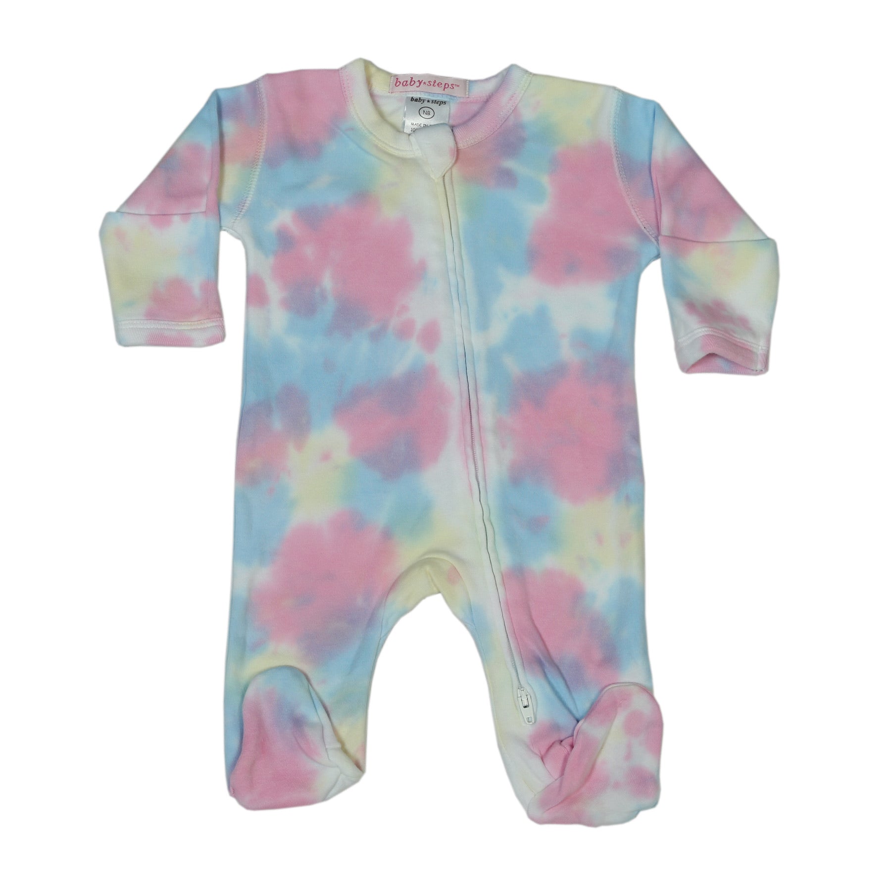 Baby Tie Dye Zipper Footie - Mackenzie