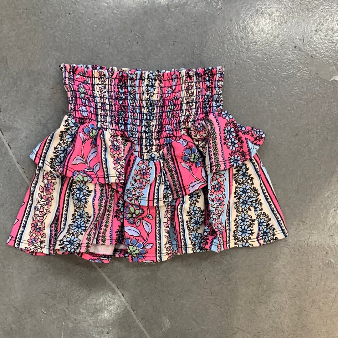 Tweenstyle By Stoopher - Pink Boho Print Smocked Skirt