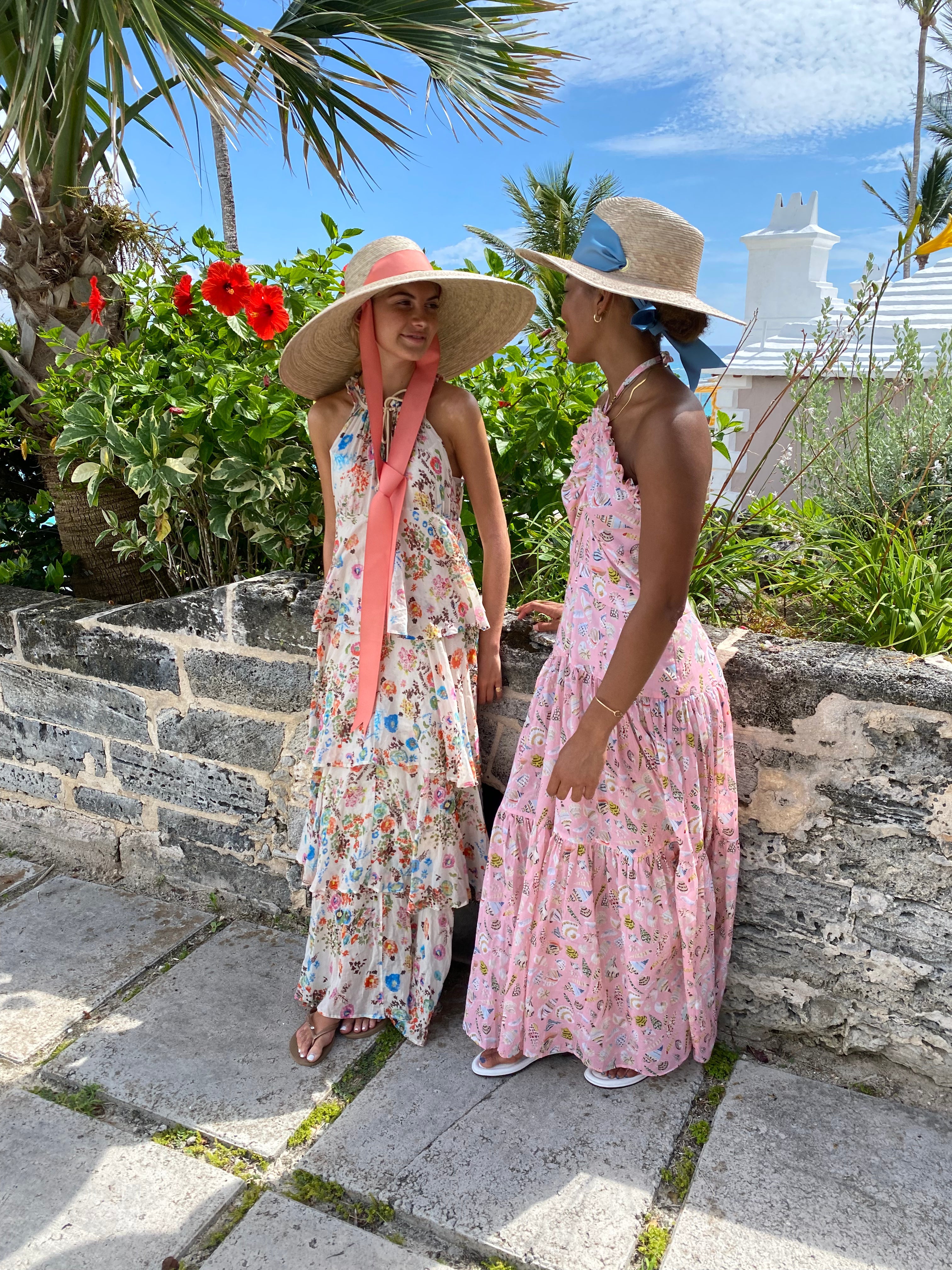 Daisy Sun Hat - Long Ivory Grosgrain Ribbon